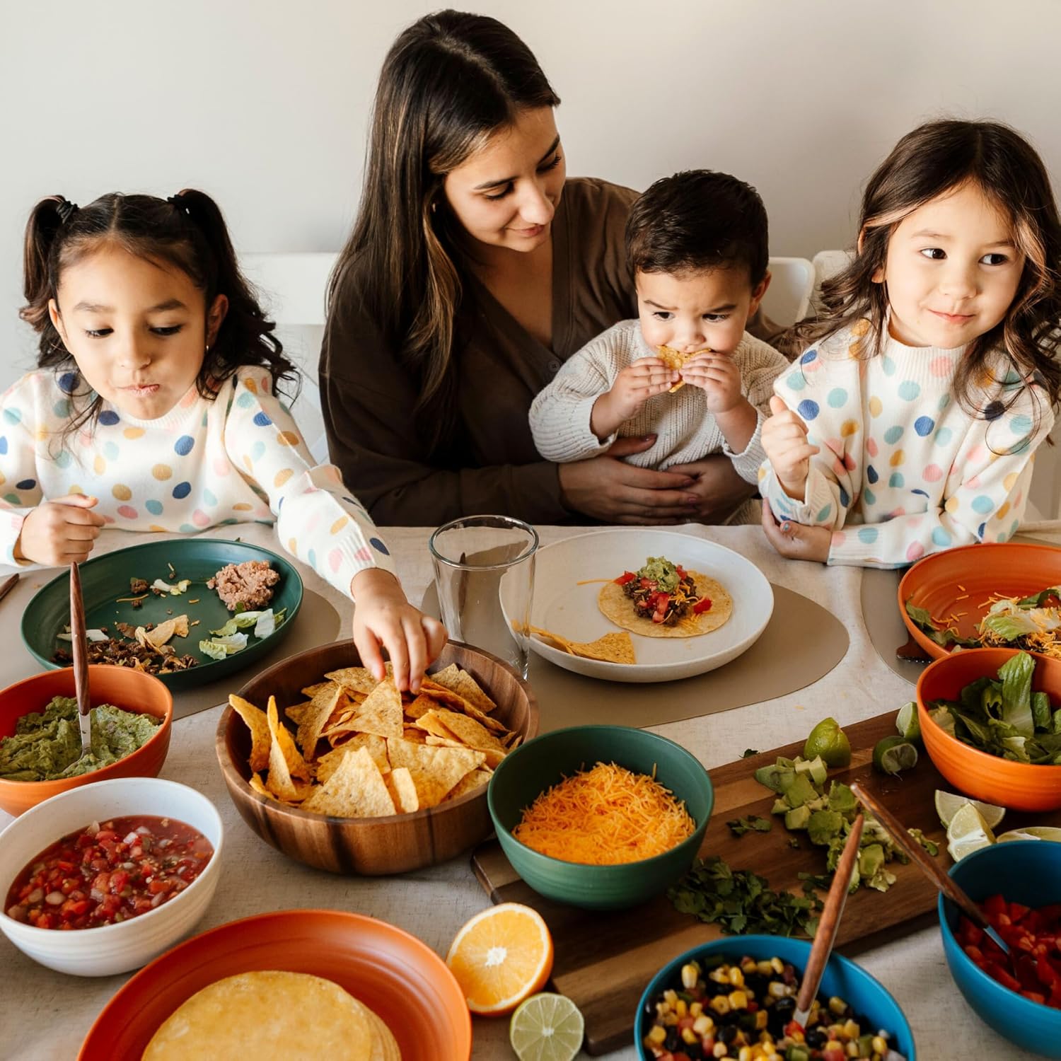 Nook Theory Reusable Wheat Straw Plates 8 Pcs - Non Toxic Kids and Toddler Plate, Microwavable, Dishwasher Safe and Unbreakable Dinnerware (Urban 9") - Image 7