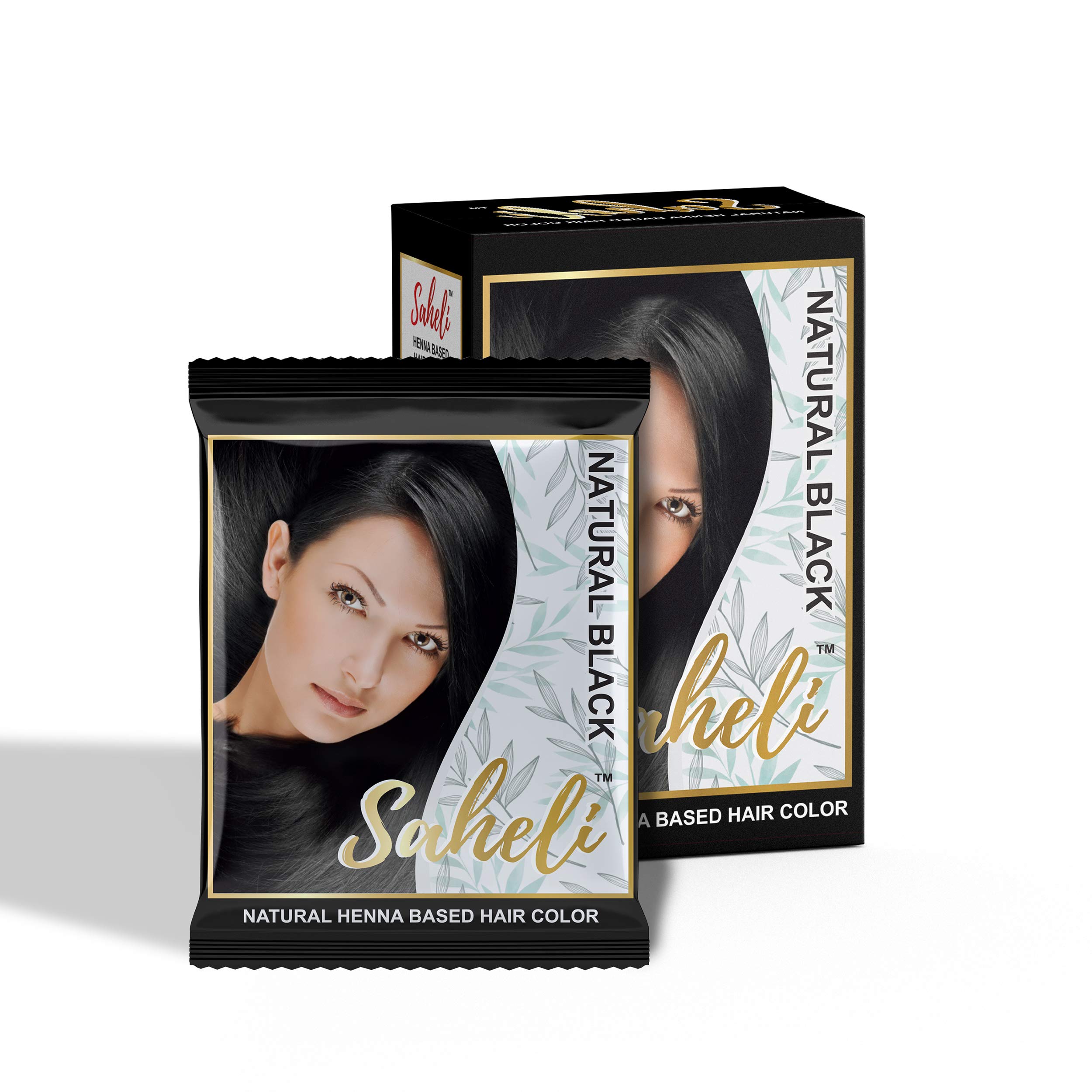 Saheli Henna Based Hair Color – Natural Black | 100% Herbal Powder | Ammonia-Free, Long-Lasting & Nourishing Hair Color (5 x 20g Sachets, Pack of 2 Boxes)-picture-35