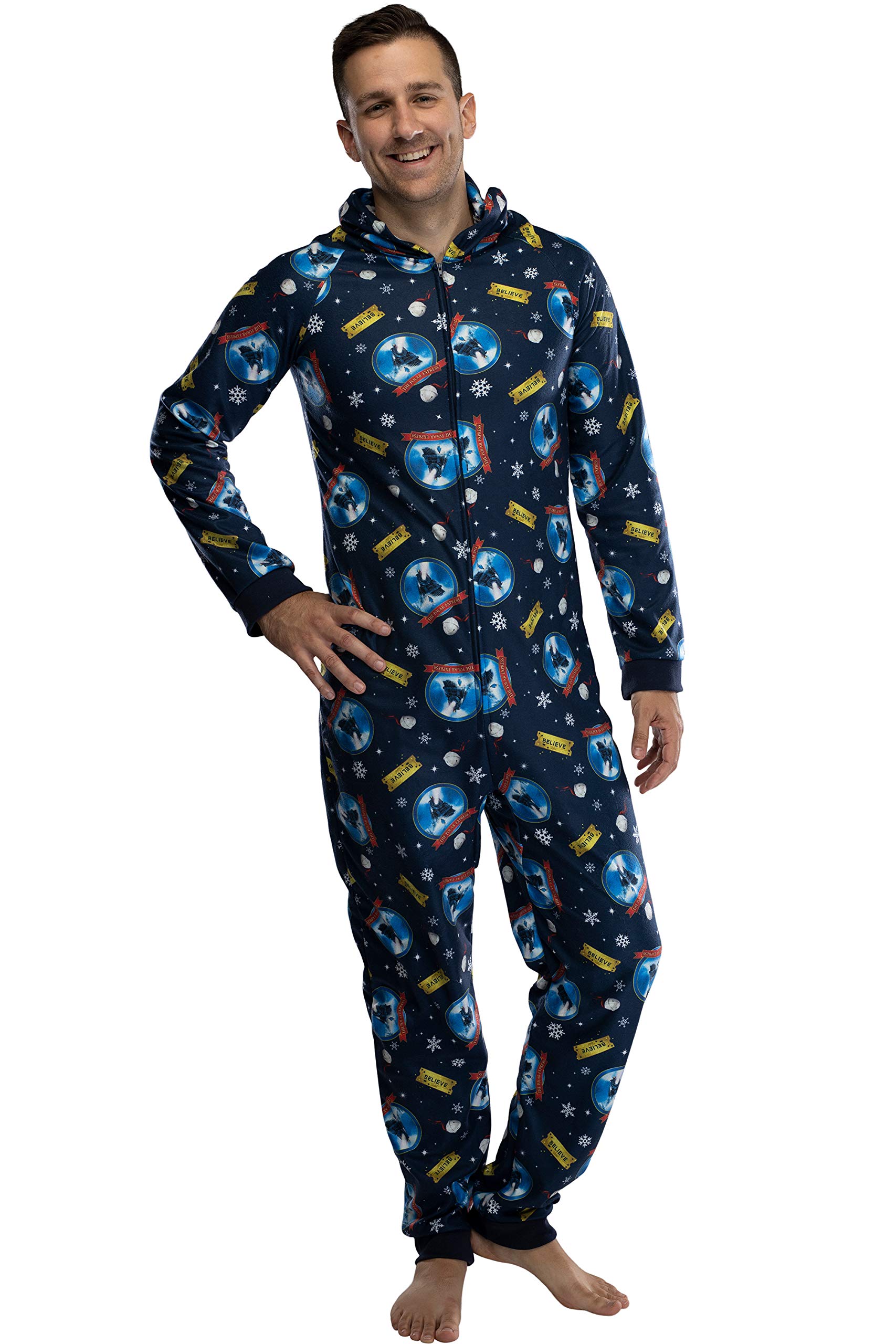 INTIMO Polar Express Adult Believe Jednoczęściowy strój do spania bez stóp dla mężczyzn i kobiet