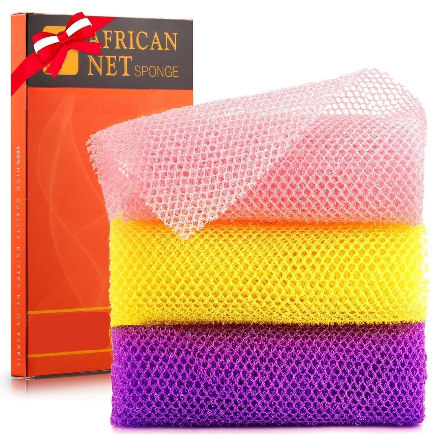 1 Pcs African Net Bath Sponge | Long Loofah Body Scrubber & Exfoliating Towel | Shower Sponge for Men & Women | Bathing Scrubber for Deep Cleaning, Skin Polishing & Smooth Skin-image-14