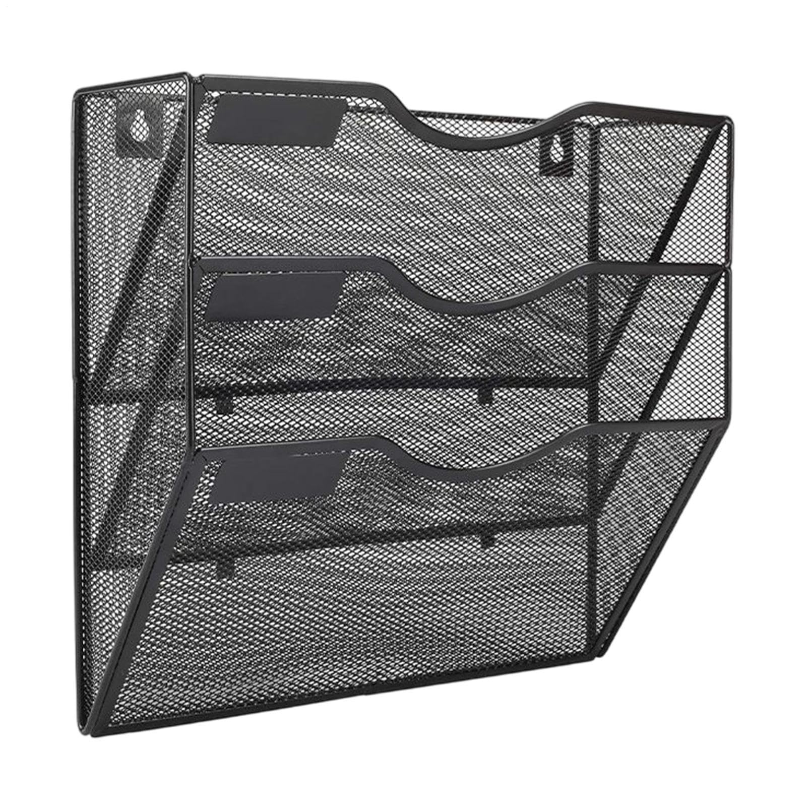 Sorter papieru biurkowego – 3-warstwowy metalowy organizer do stojaka na tace, , wytrzymały, z metalową ramą, otwarte górne przegródki, łatwy dostęp do przechowywania dokumentów, wielofunkcyjna