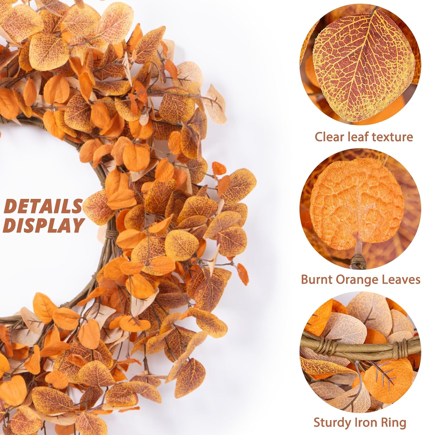Fall Wreaths for Front Door 22 Inch Autumn Outdoor Wreath