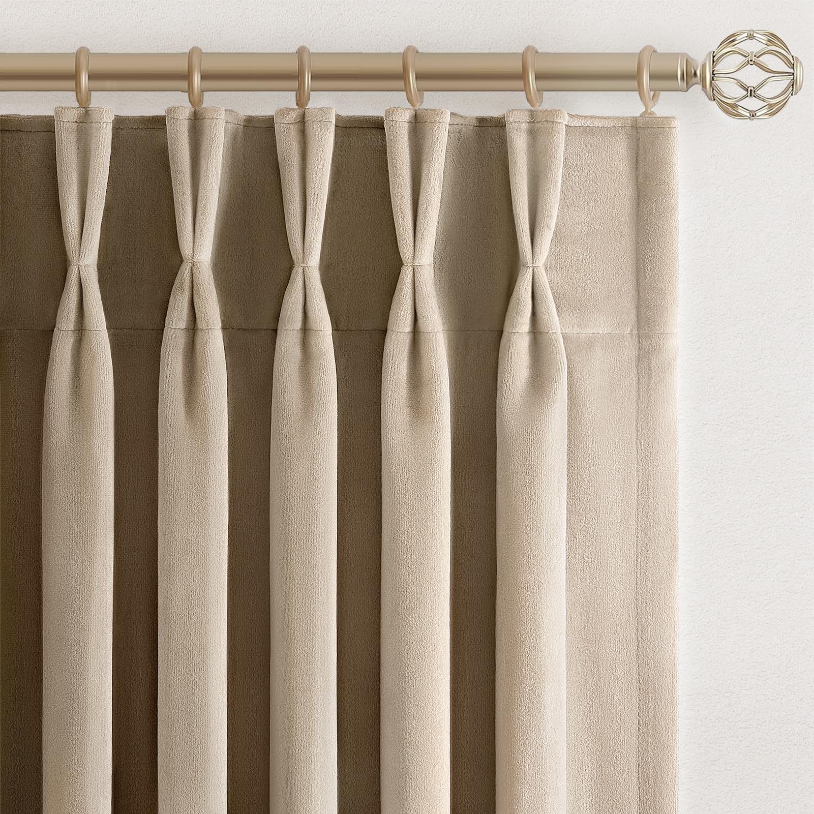 Photo 1 of ***MISSING PARTS***
102 Inch Long Camel Custom Velvet Curtains for Living Room Bedroom Beige Elegant Luxury Pinch Pleated Blackout Drapes Floor Length Room Rivider Privacy Thick Window Panels,Home Decor 2 Panels Set
