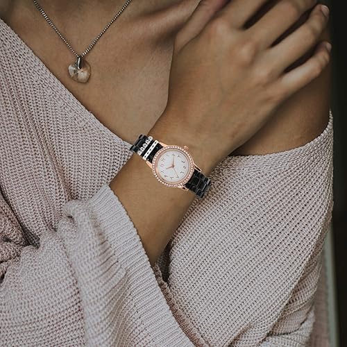 Miniatura 5 de LUOZZY 4 anillos decorativos con bucles para reloj inteligente, correa de silicona, resistente al desgaste, compatible con Apple Watch