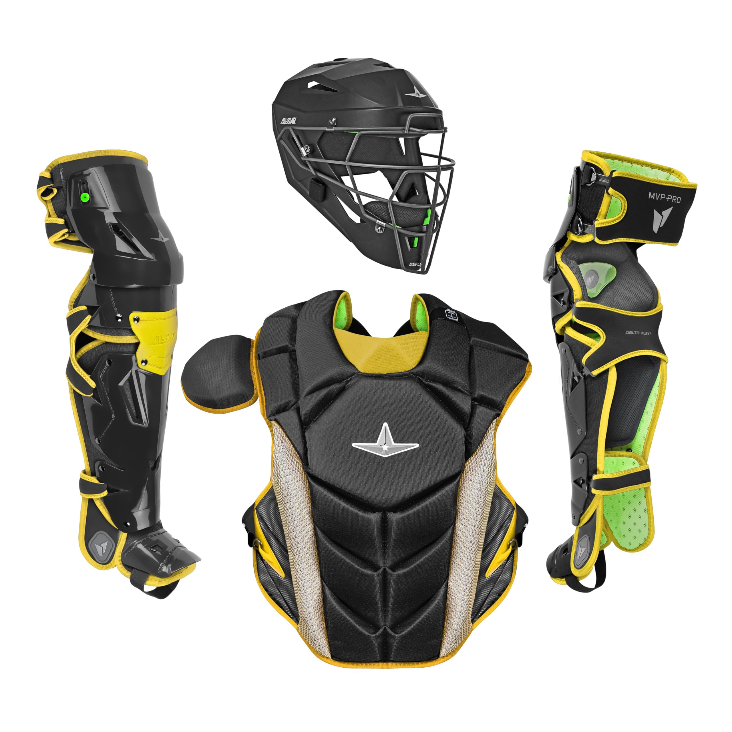 All-Star MVP-PRO Series Baseball Catcher's Kit, Adult and Youth Sizes, Certified on NOCSAE Standard