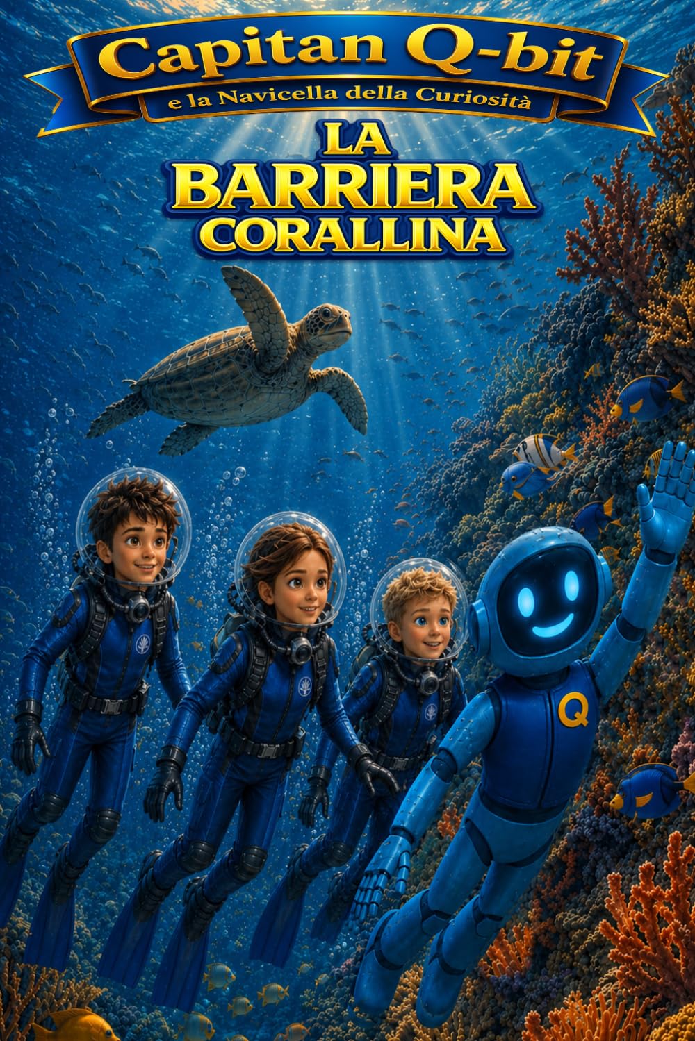 Capitan Q-bit e la Navicella della Curiosità - La Barriera Corallina: Un’avventura narrativa tra coralli e oceano attraverso fatti scientifici reali: per bambini curiosi 7-12 anni