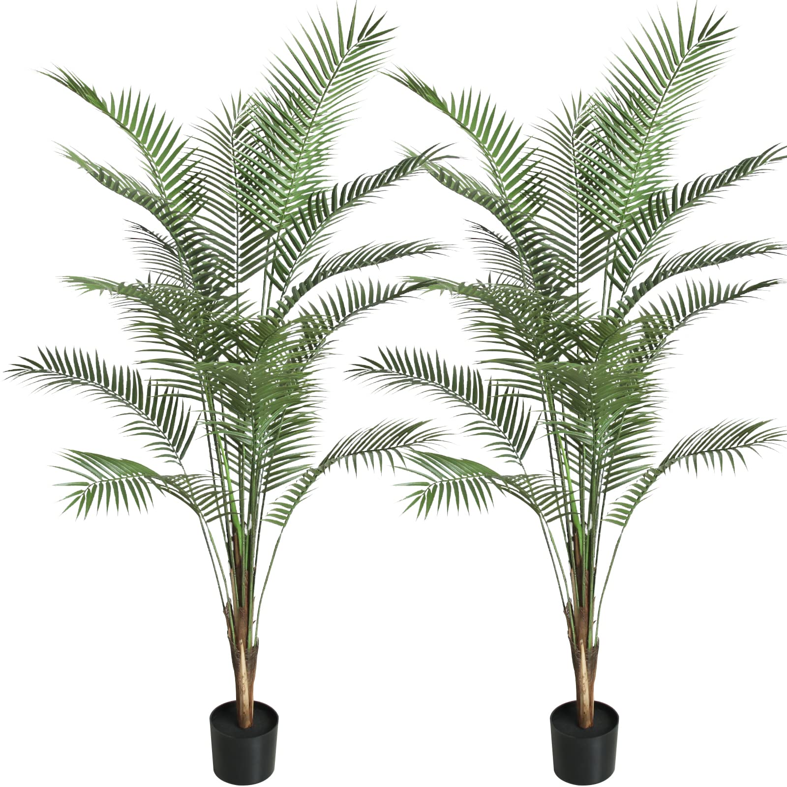 SeelinnS Artificial Tree Artificial ?Palm Tree Artificial Plants for Home Decor Indoors and Outdoors 6FT Fake Plants Tall Artificial Plants with 18 Trunks Faux Tree and Plastic Nursery Pot (2 Pack)