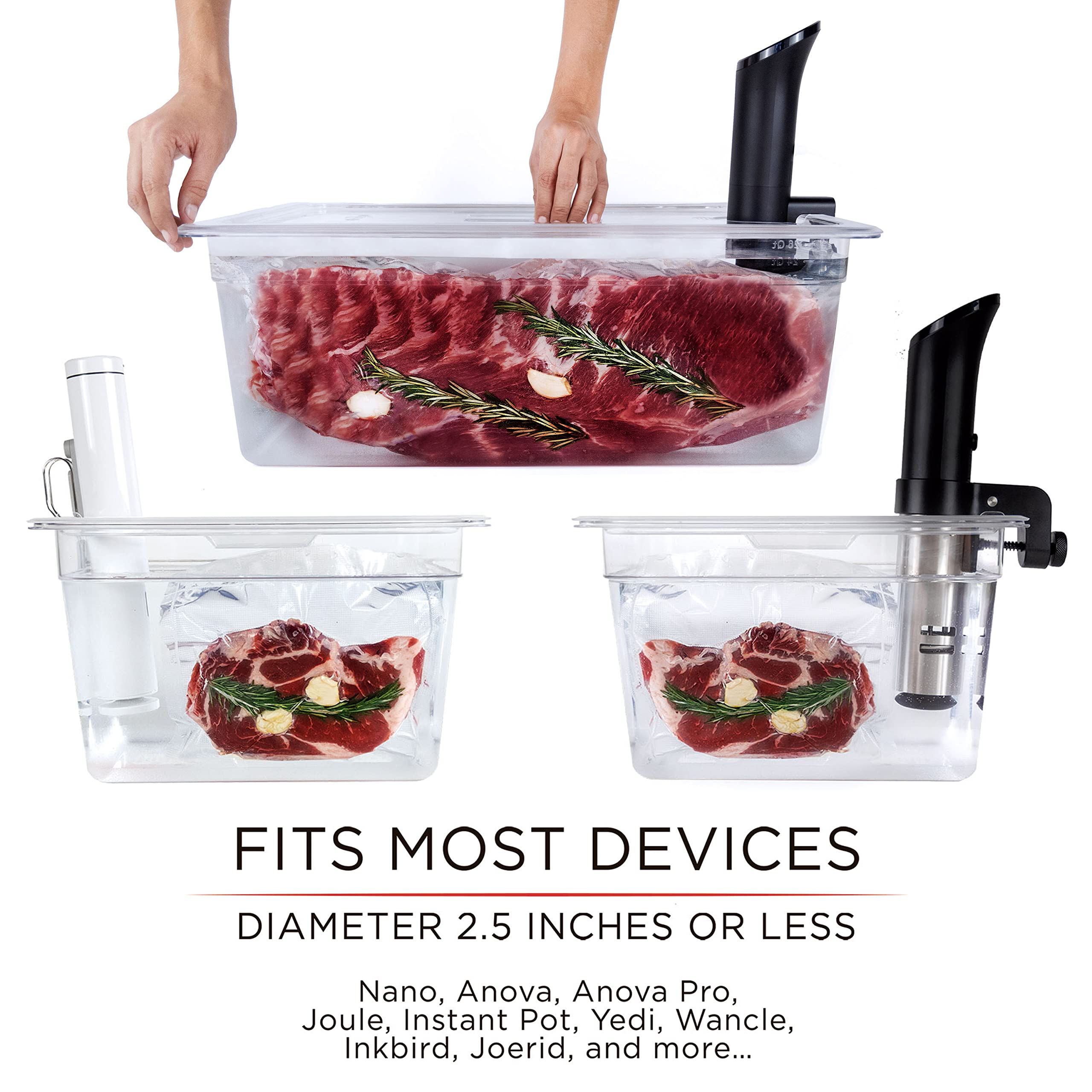 Väeske Juego de contenedores aislados Sous Vide de 12 + 26 cuartos de galón, accesorios Sous Vide (contenedor/aislante)