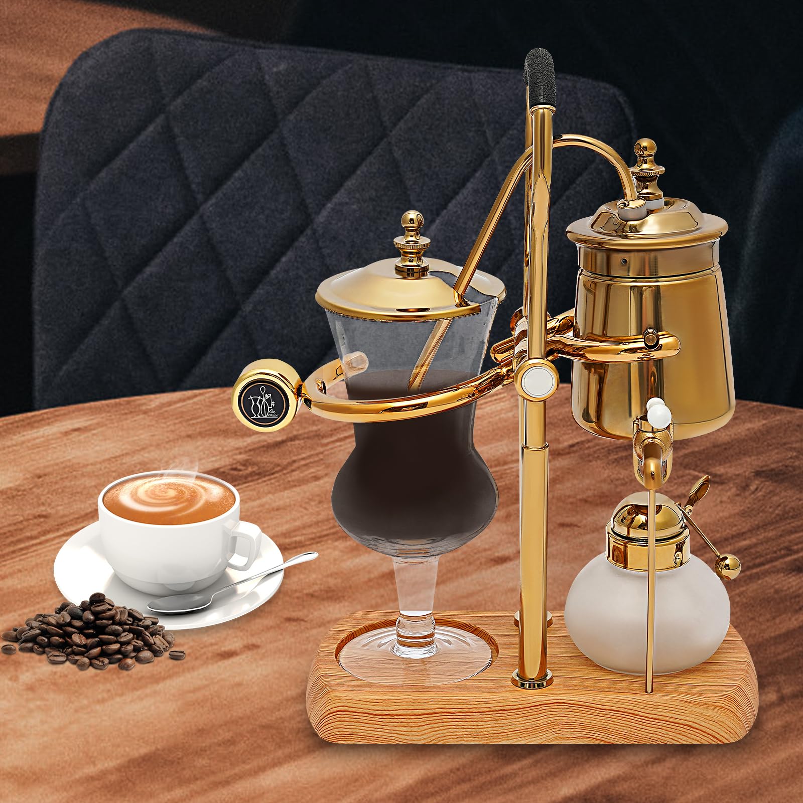 Luxuriöse Siphon Kaffeemaschine Vakuum Kaffeezubereiter Belgische Kaffeekanne Königliches Design mit Integriertem Filter für Perfekten Kaffeegenuss
