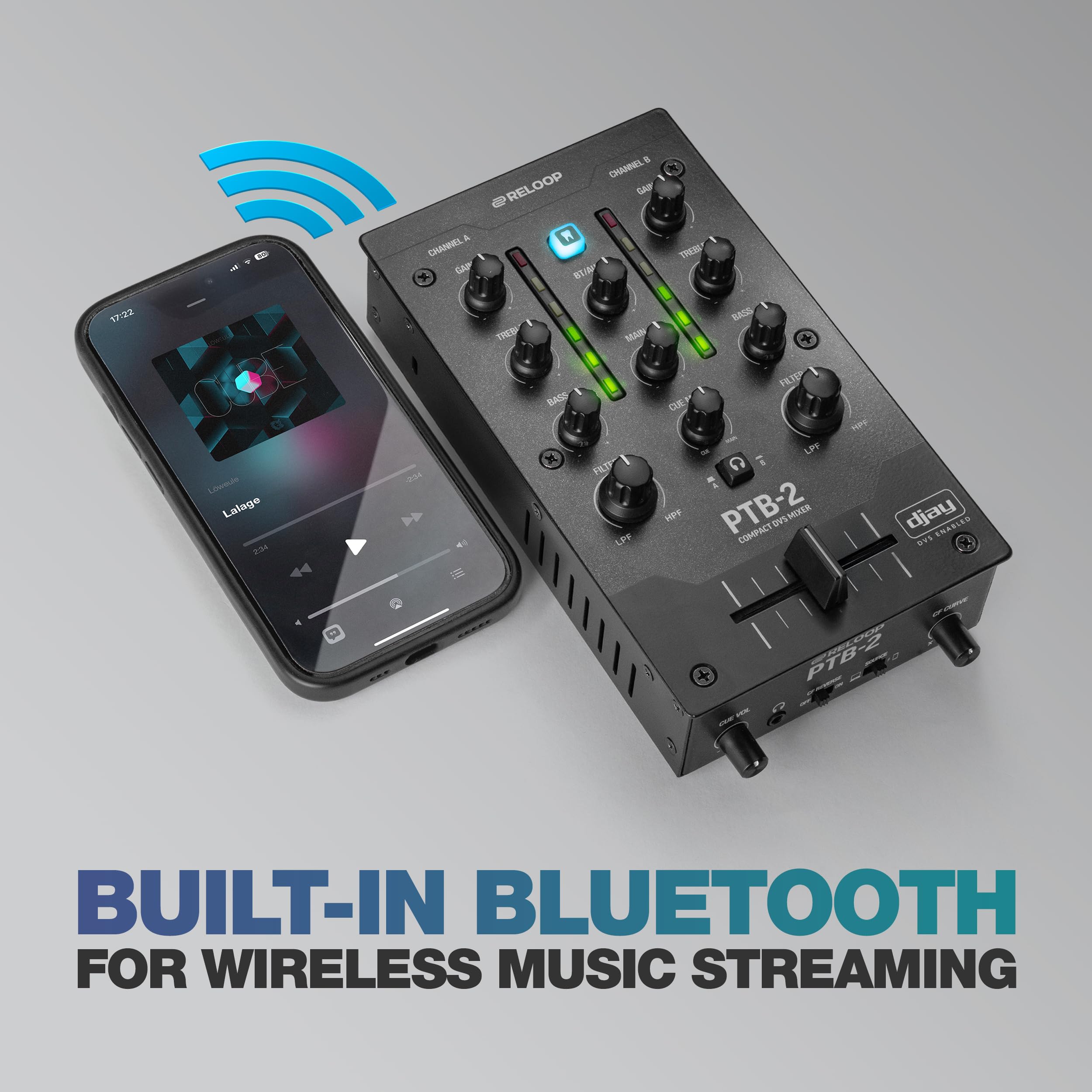 Reloop PTB-2 - Mixer DJ compatto e mobile 2+1 canali