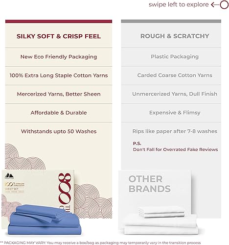 Miniatura 2 de Mayfair Linen - Juego de sábanas de 100% algodón de fibra larga, tejido de satén que proporciona una sensación suave y sedosa, se adapta a colchones