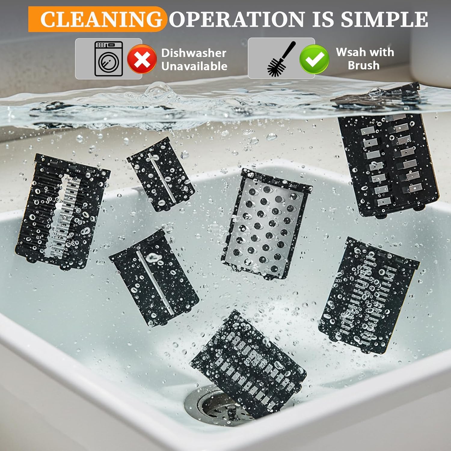 7 in 1 Electric Cheese Grater, 300W Cheese Grater for Block Cheese with 14 Blades, Y Peeler and Brush, Kitchen Automatic Cheese Shredder Electric for Vegetables, Fruits, and Salad