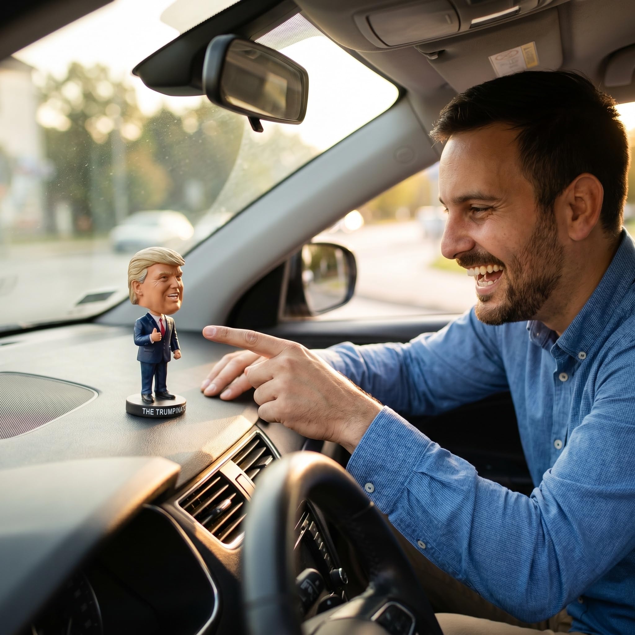 Figura de Donald Trump - Decoración divertida para salpicadero, gadget para coche y oficina, accesorio agradable para coche y regalo original para hombre y mujer (versión 5)
