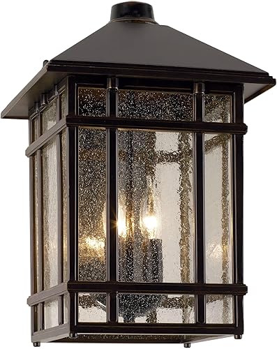 J du J Sierra Craftsman - Lámpara de pared para exteriores de 15 pulgadas de alto