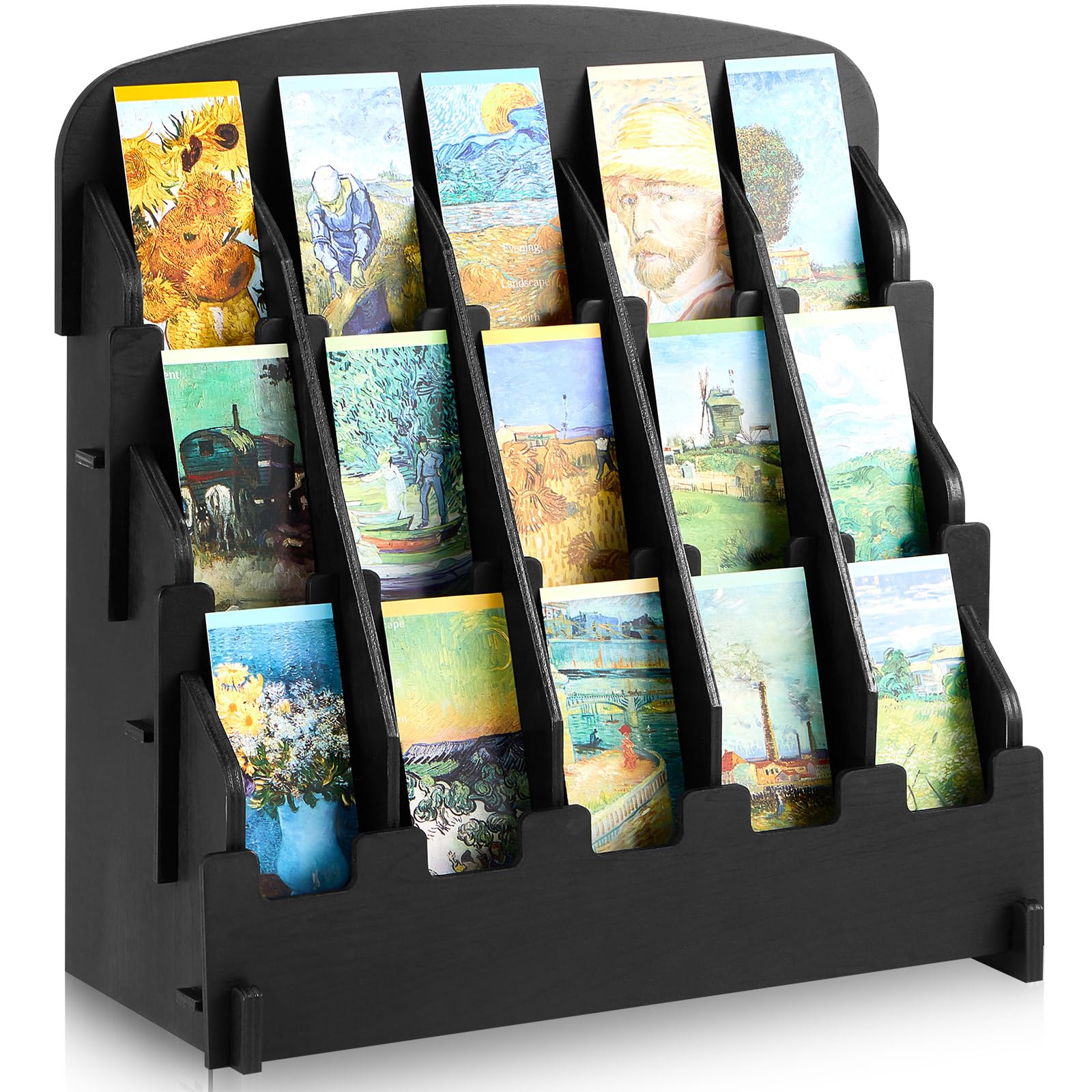 Yuntau Marcapáginas para marcapáginas de 2.2 pulgadas, soporte portátil para calcomanías, soporte ajustable, bolsillos curvos, exhibición de tarjetas de felicitación para vendedores de negocios