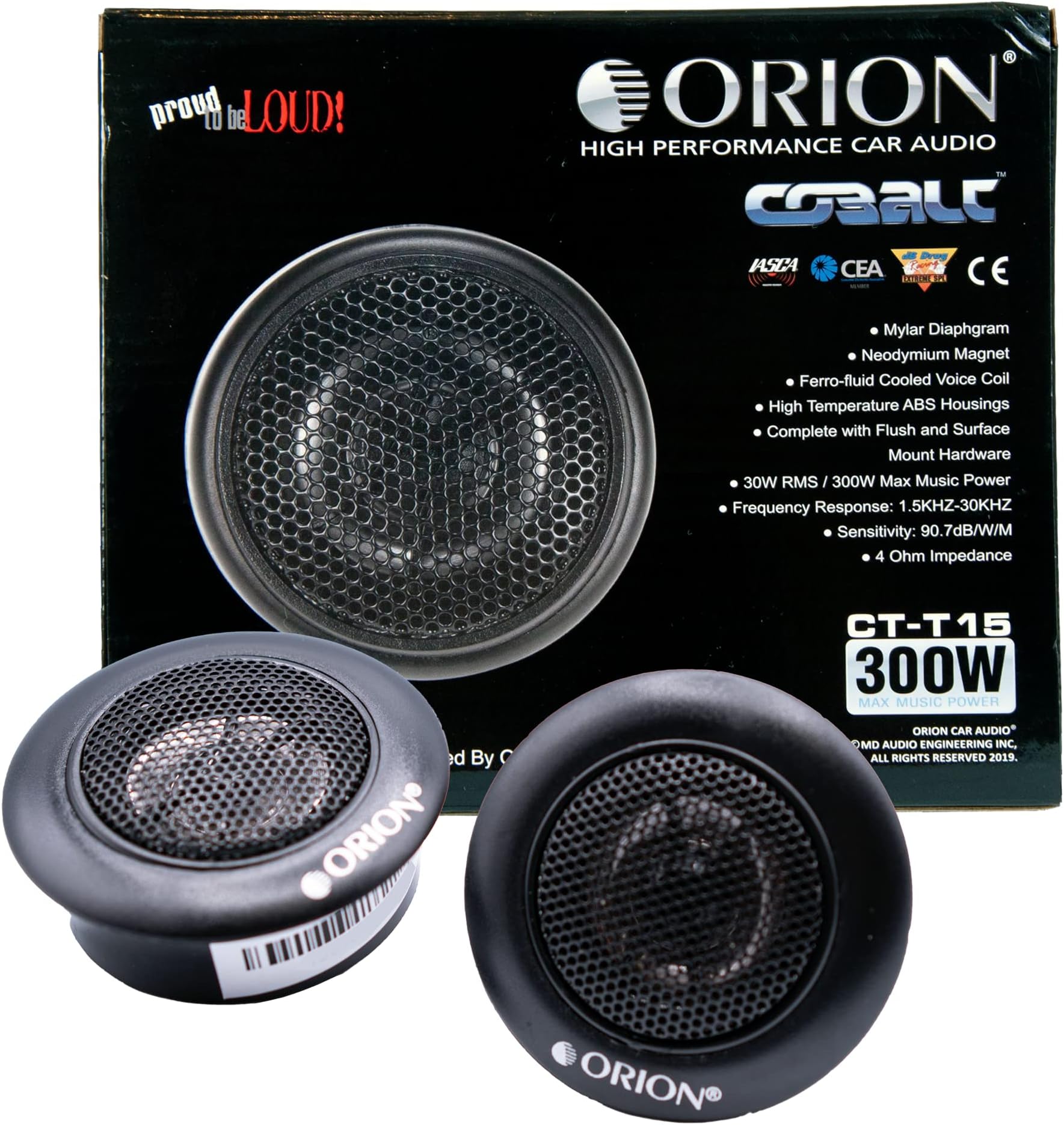 Orion Ztreet Tweeter Surface or Flush mount 300 Watts pair packed
