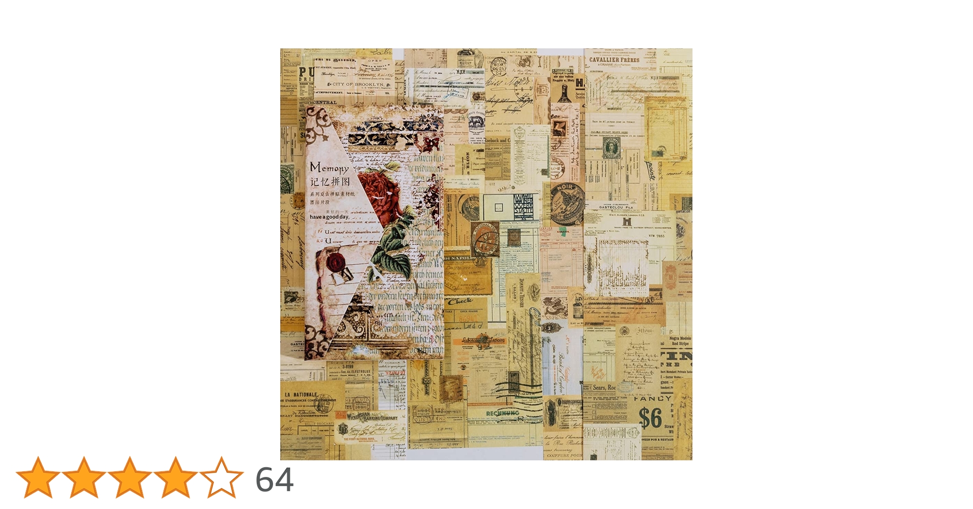 Amazon.co.jp: コラージュ素材 Rickton 60枚 紙素材 レトロ