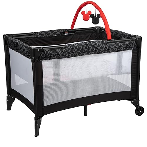 Miniatura 3 de Disney Baby 3D Ultra Play Yard con moisés y bolsa de almacenamiento, Peeking Mickey