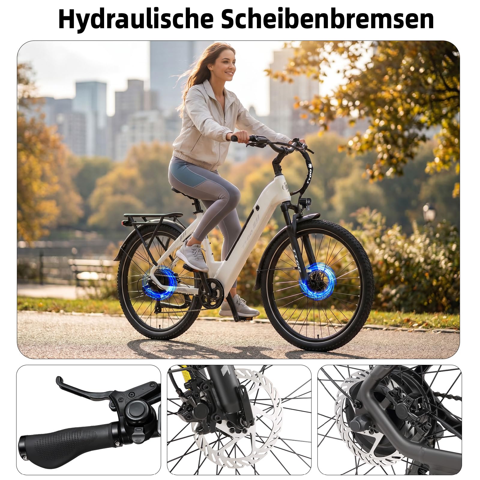 ttgo C5 27.5 Zoll E-Bike für Damen & Herren, 250W HECKMOTOR MIT 70 NM, 48V 13.5Ah Akku abnehmbar, 110–130 km Reichweite, Shimano 7-Gang, montieren.27.5"*2.4 StVZO