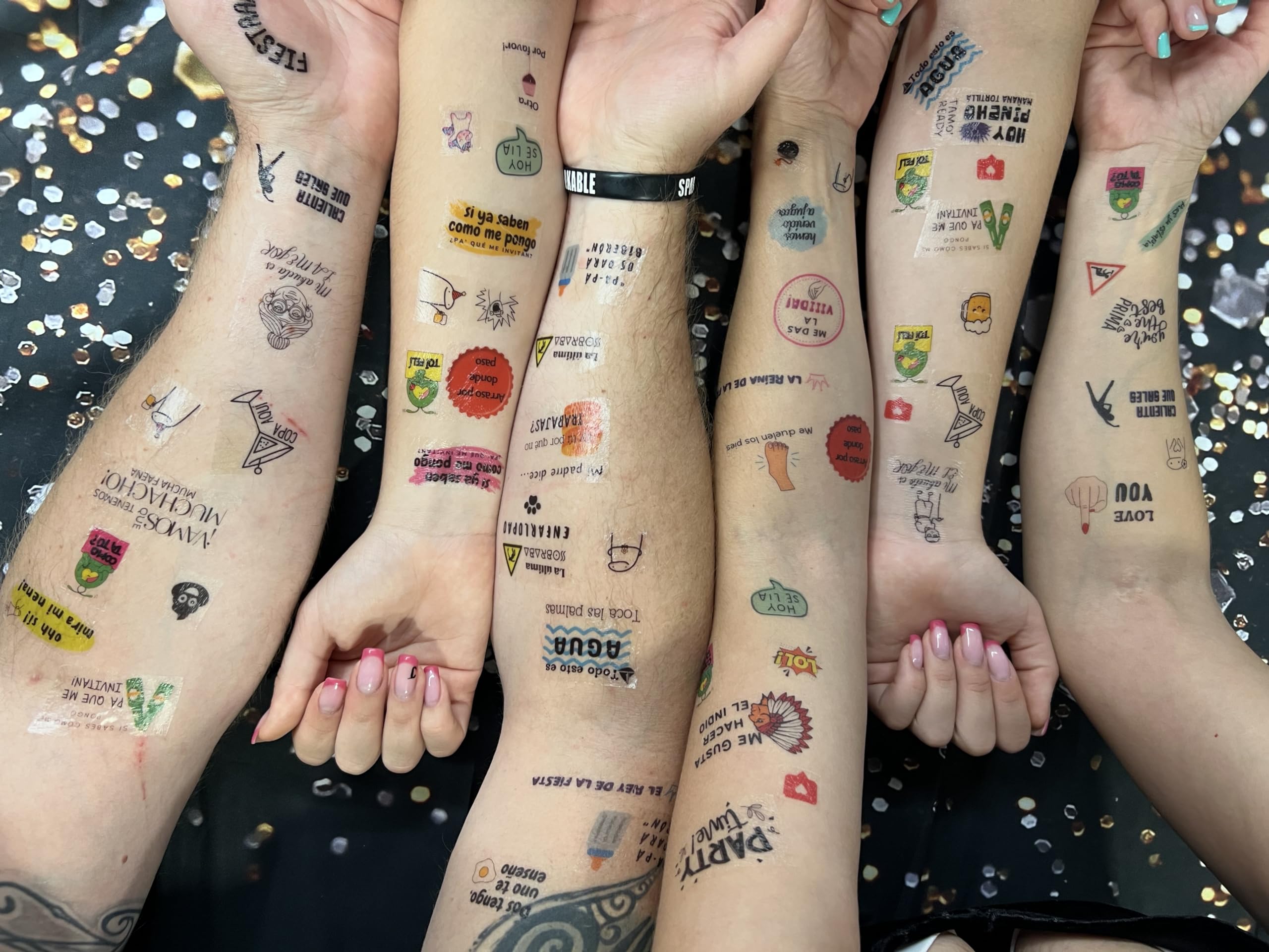 Uvimark | Tatuajes Temporales Fiesta | Más de 100 Calcomanías Divertidas | Calcomanías para Fiestas con Diseños Variados | Tatuajes Falsos Diversión