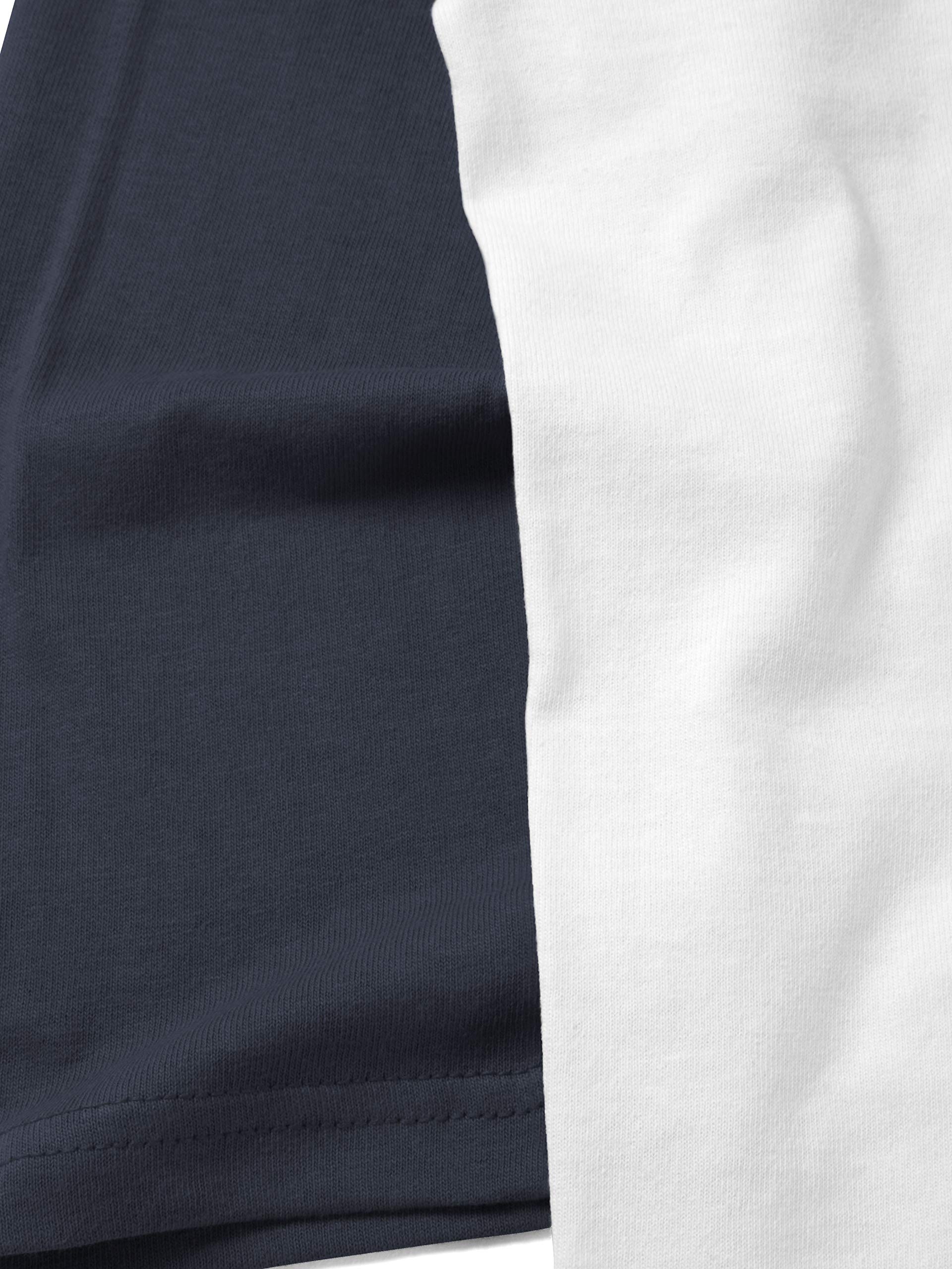 Hat and Beyond Mens Baseball Raglan 3/4 Sleeves T Shirts Casual Cotton Jersey S-3XL White/Navy