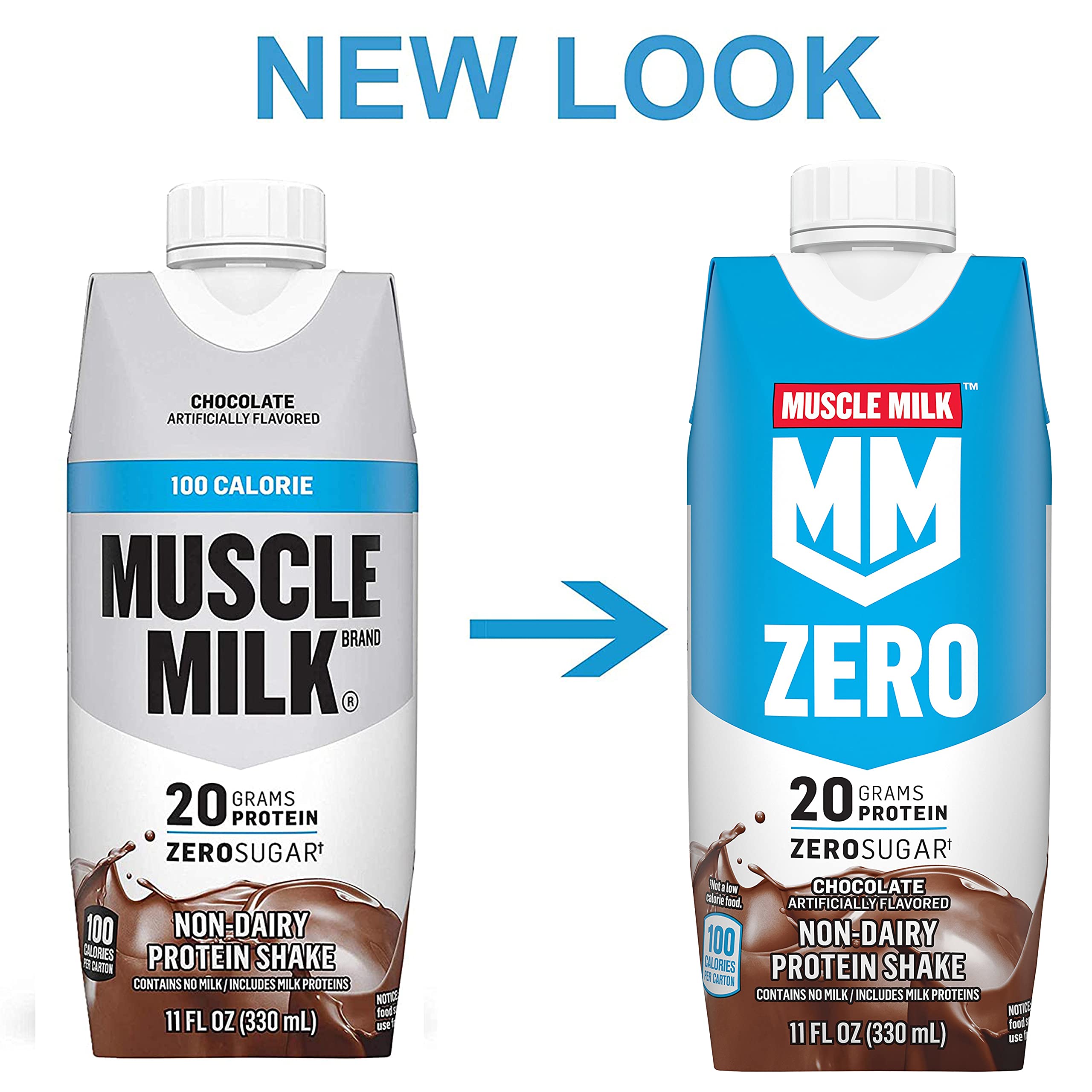 Muscle Milk Zero, 100 Calorie Protein Shake, Chocolate, 20g Protein, 11