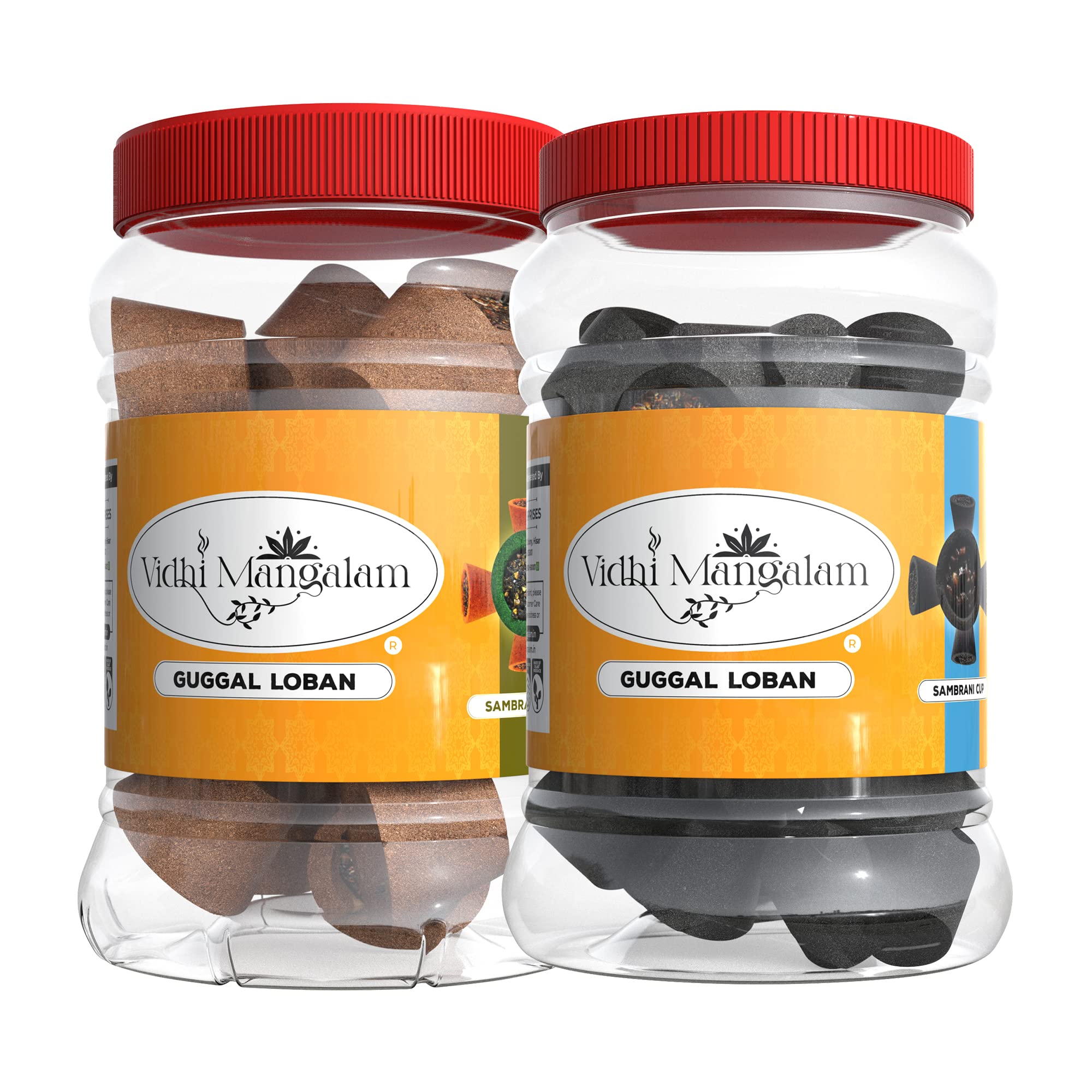 Vidhi Mangalam Sambrani Cup (Brown) and Sambrani Cup (Black) for pooja - dry incense, dhup batti, puja items, Pack of 2 Boxes, 1 Box of Cup (Brown)(12pc), and 1 Cup (Black)(24pc), Combo of 12/24pc Cup