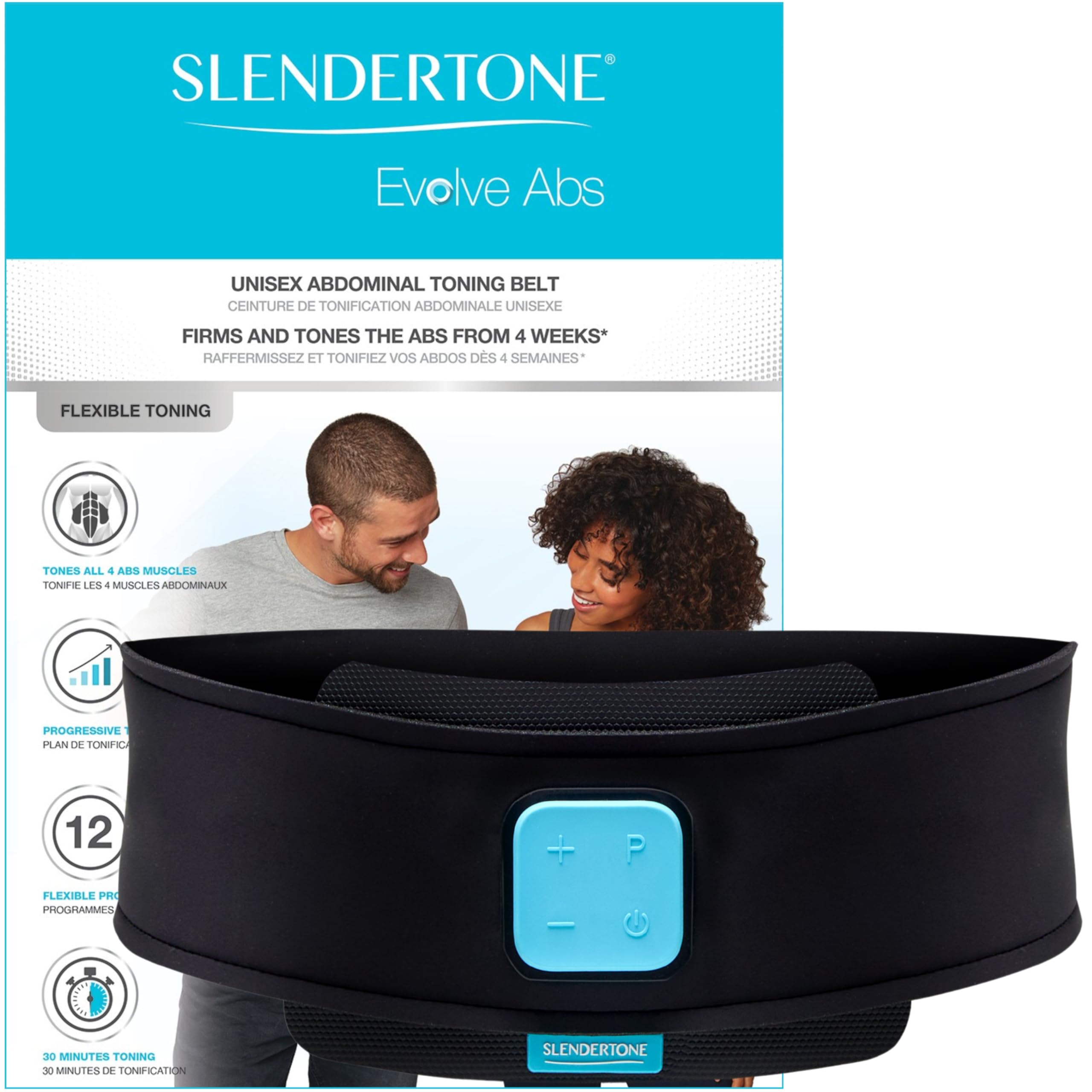 Slendertone Evolve Ceinture de tonification Abdominale Adulte Unisexe, Noir, 61-107 cm