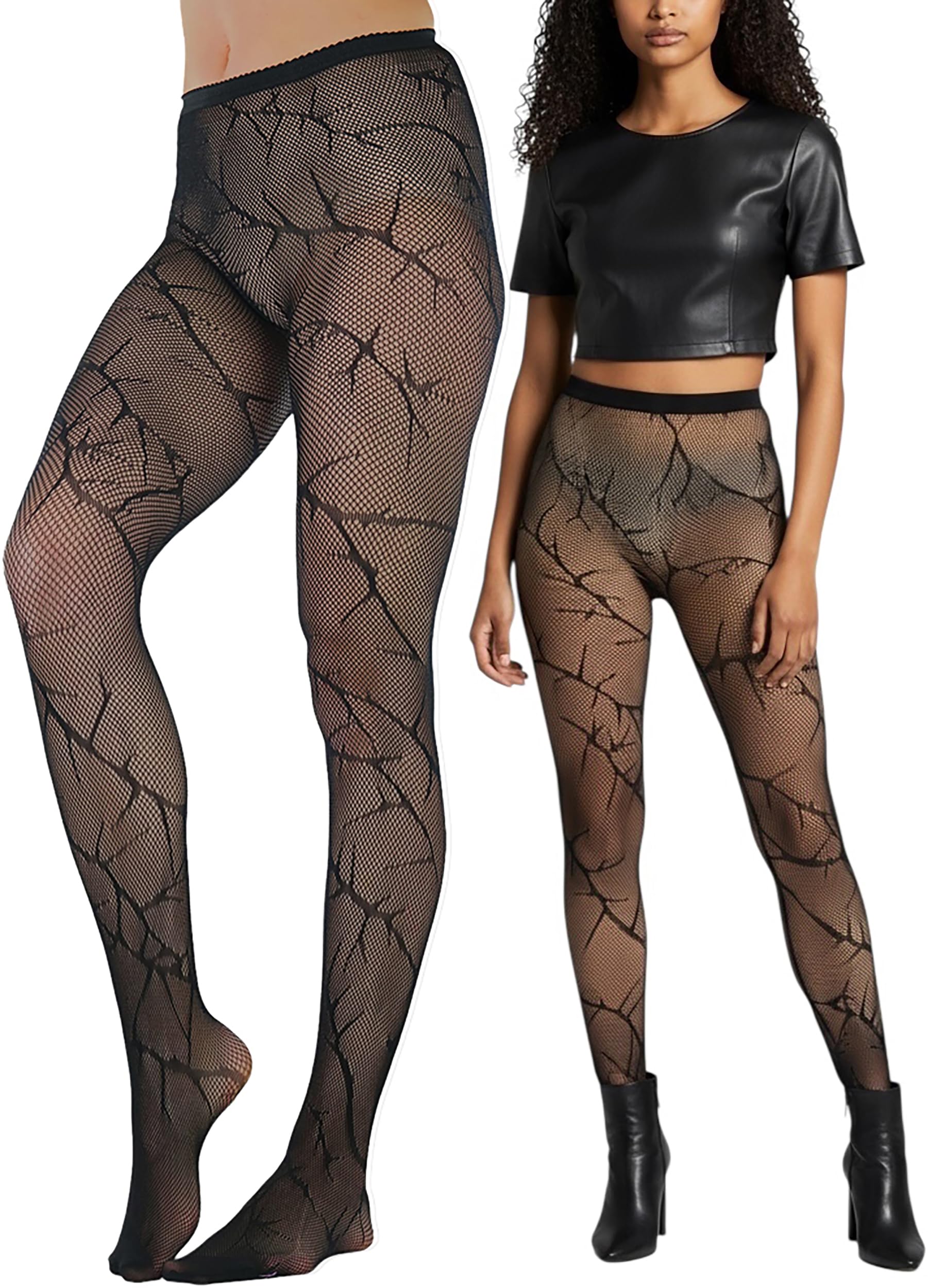 ToBeInStyle Women’s Bloody Stitches Scar Zombie Frankenstein Costume Tights Pantyhose Living Dead
