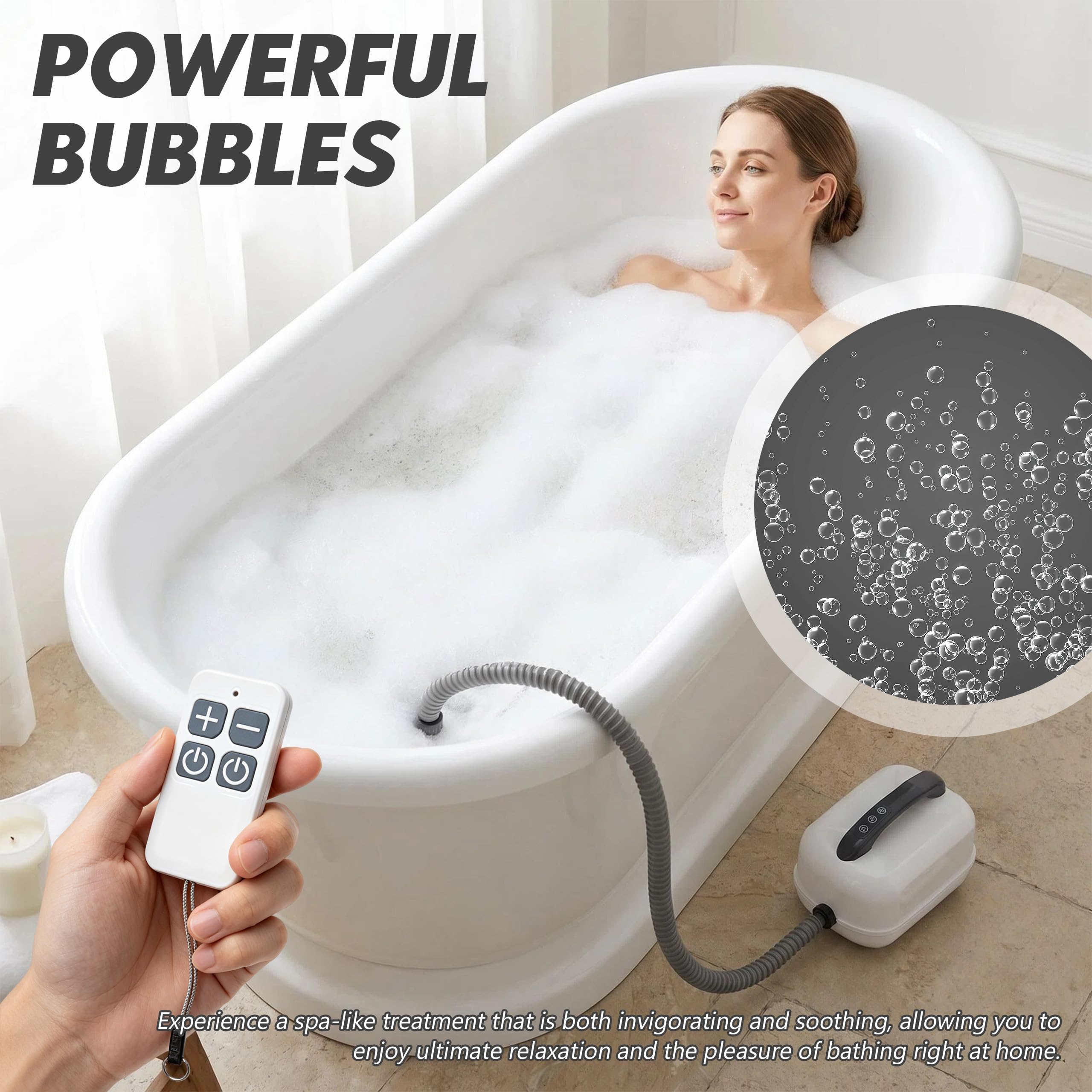 Esterilla de Burbujas para bañera | bañera de hidromasaje con cojín, alfombrilla de spa, con ventosas antideslizantes, con 6 burbujas de velocidad