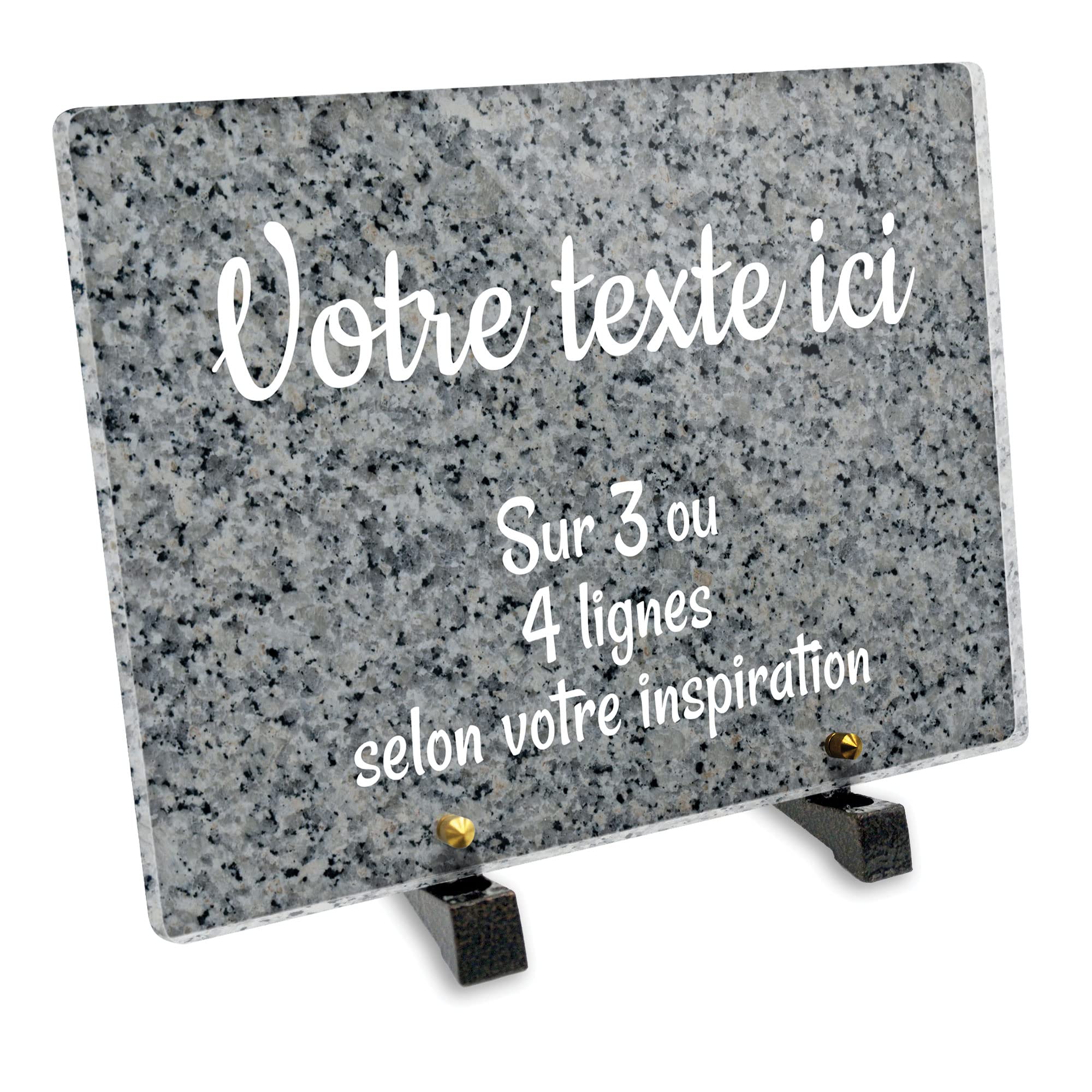 Owalna płyta nagrobna z pleksi wzór granitowy 2, różne rozmiary, grubość 6mm, spersonalizowana w wielu liniach 30x20 cm