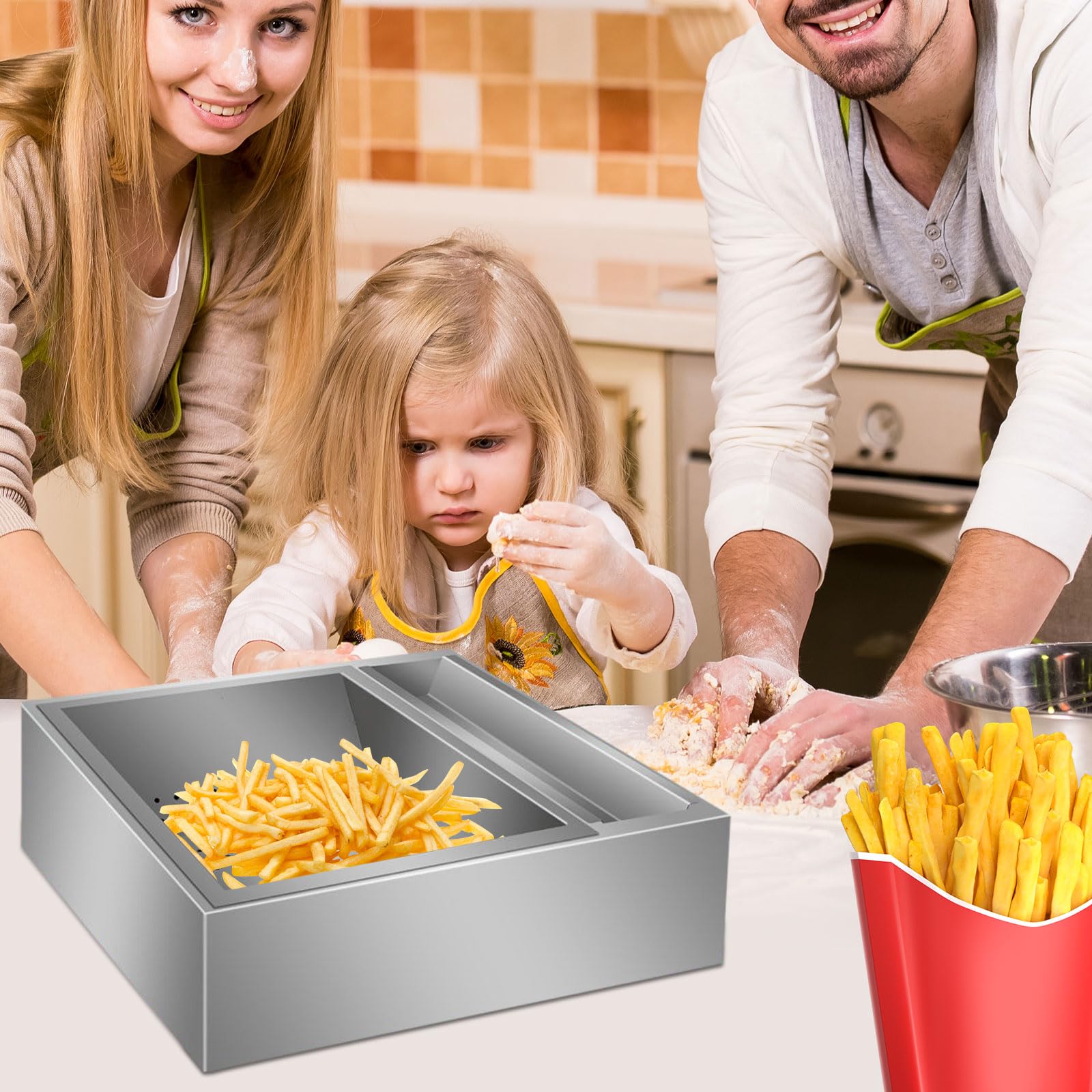 Panier de friteuse en acier inoxydable polyvalent pour frites, parfait pour les restaurants et la cuisine à la maison