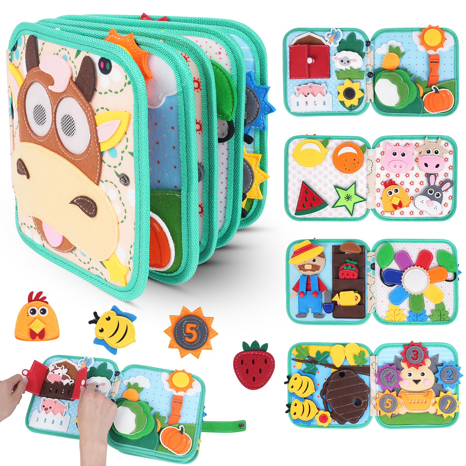 Cobelae Busy Book for Toddlers 1-3, Montessori Toys for 1 Year Old
