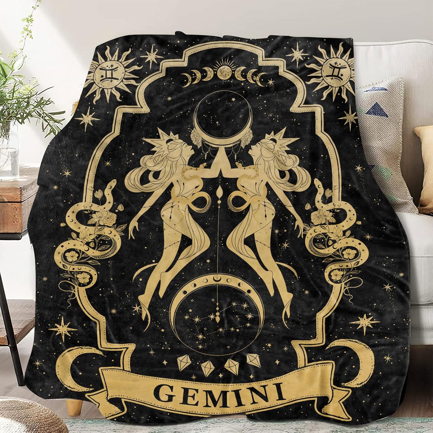 Leo Zodiac Blanket, 60"X50" Moon Constellation Throw Blanket for Women - Astrology Decor, Witchy Birthday Gifts, Soft Blanket - Image 9