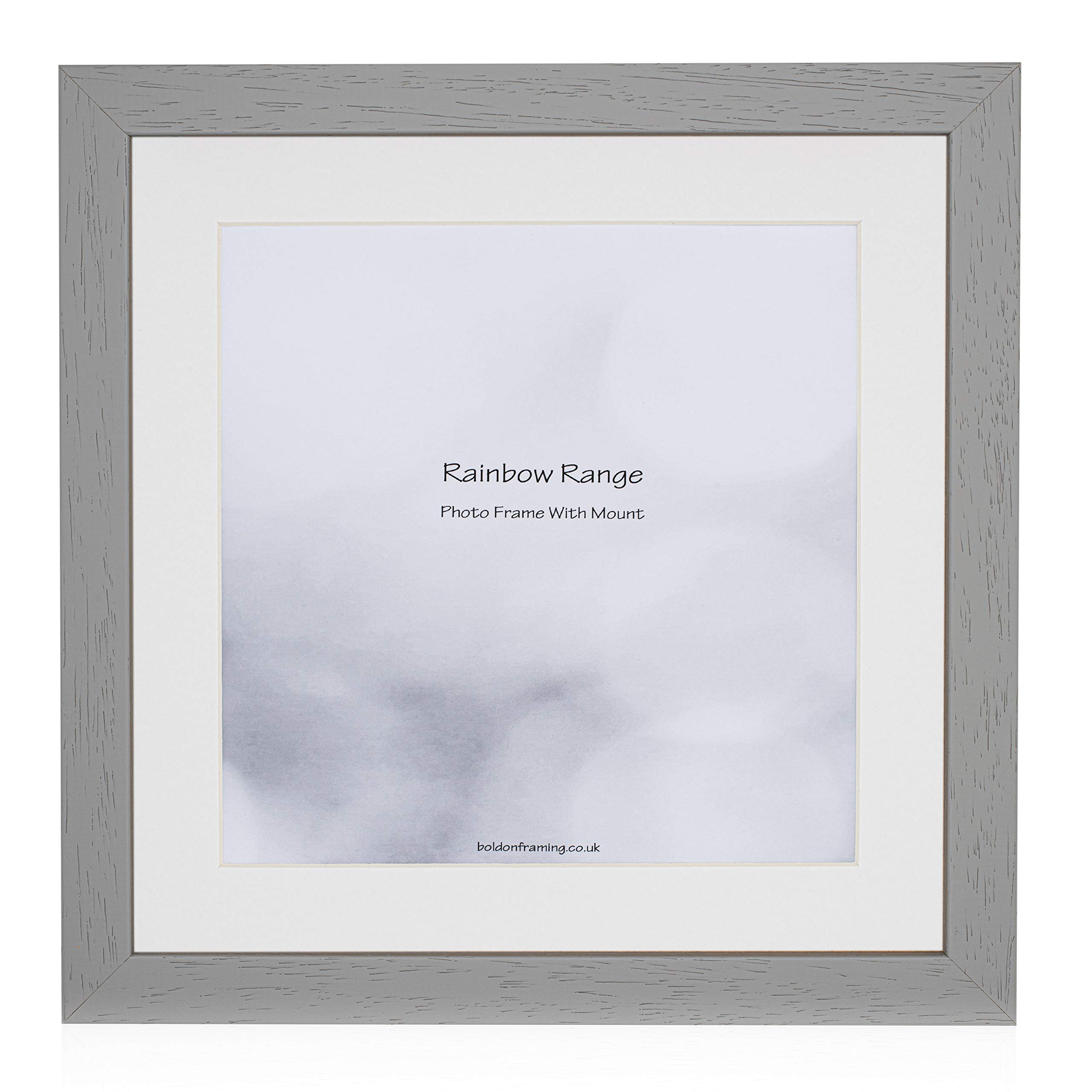 Boldon Framing Pale Grey - Square Thin Photo Frame In Solid Wood With White Wall Mount, 50X40cm For Pic 40X30cm
