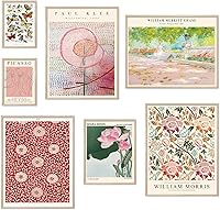 Habseligkeit Boho Flower Posters Set of 7 - Aesthetic Vintage Wall Art Prints, Eclectic Unframed Decor for Bedroom Living Room