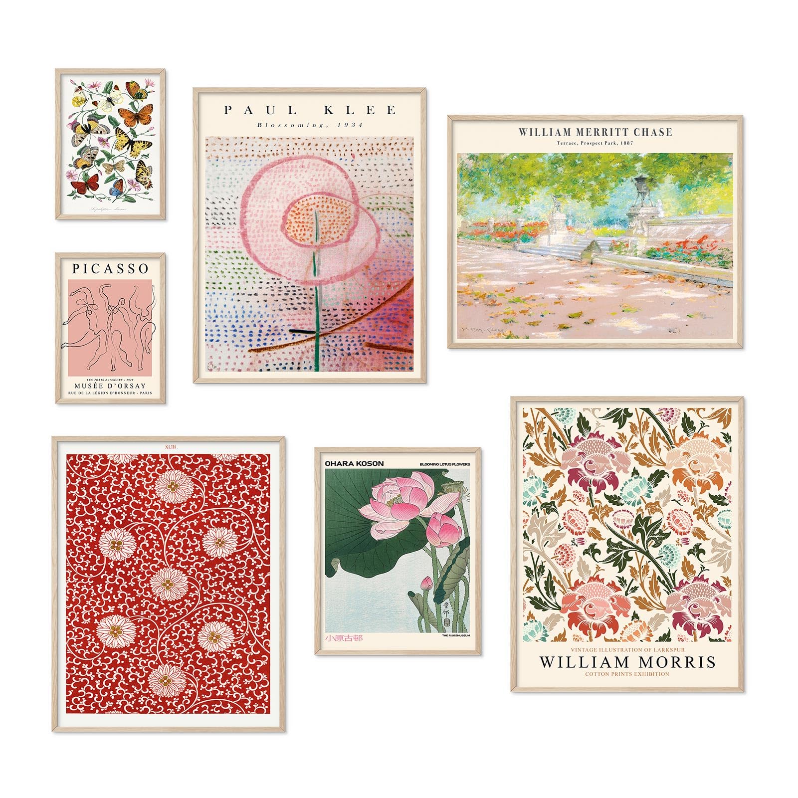 Habseligkeit Flower Posters for Room Aesthetic, Boho Wall Art Prints, Unique Vintage Wall Decor Aesthetic Eclectic Home Decor Bedroom Living Room Unframed, Set of 7