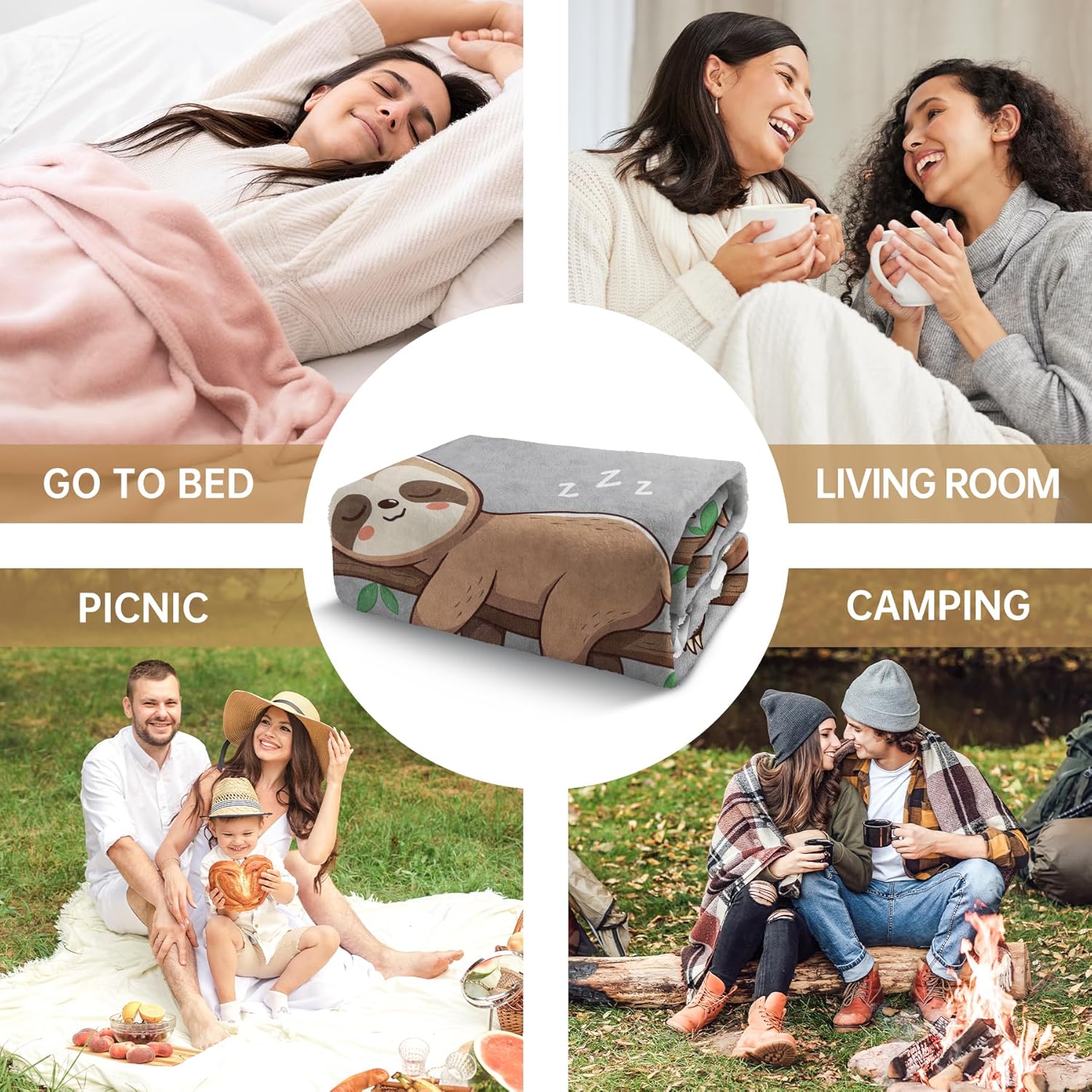 Funny Graduation Gifts for Her & Him, Practical Throw, College Graduation Gifts for Women & Men, Nurse, 2026 Grad Gifts for Master Degree, High School, PHD, Sloth Blanket, Gray(50 * 60) - Image 6