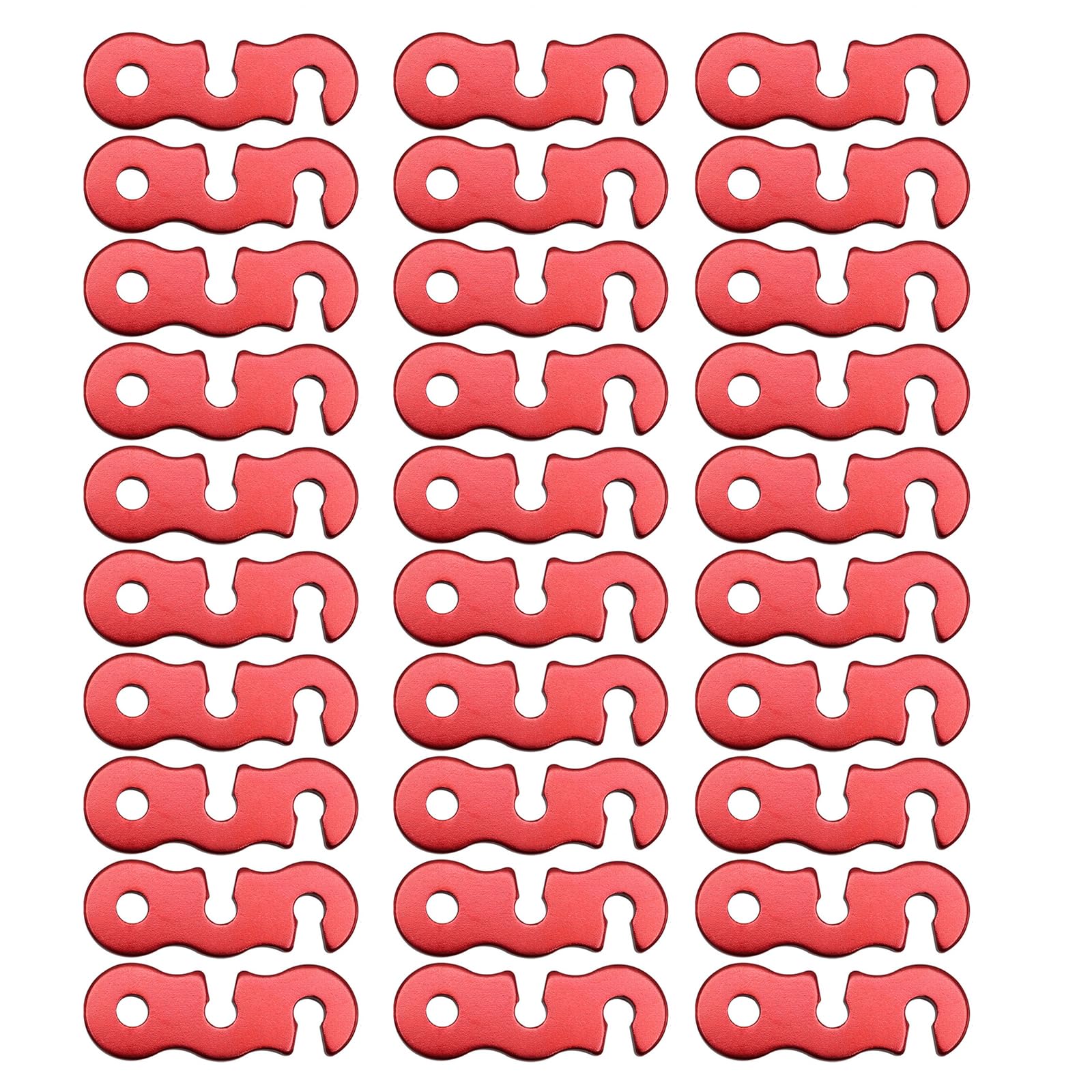 Kahdgss Red 30Pcs Aluminum Alloy Tent Rope Buckle Tent Fastener Tensioner Guyline Cord Adjuster Camping Accessories Enduring Nonslip Fastener Tensioner Hardware