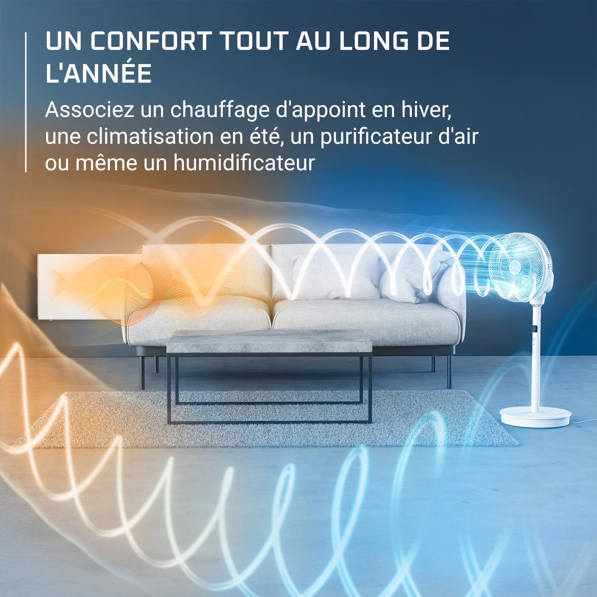 Rowenta Turbo Silence Compact 3D Nomad, Rafraîchissement Intense et Silencieux, Adaptabilité Batterie Externe, Compact, QV5050F0