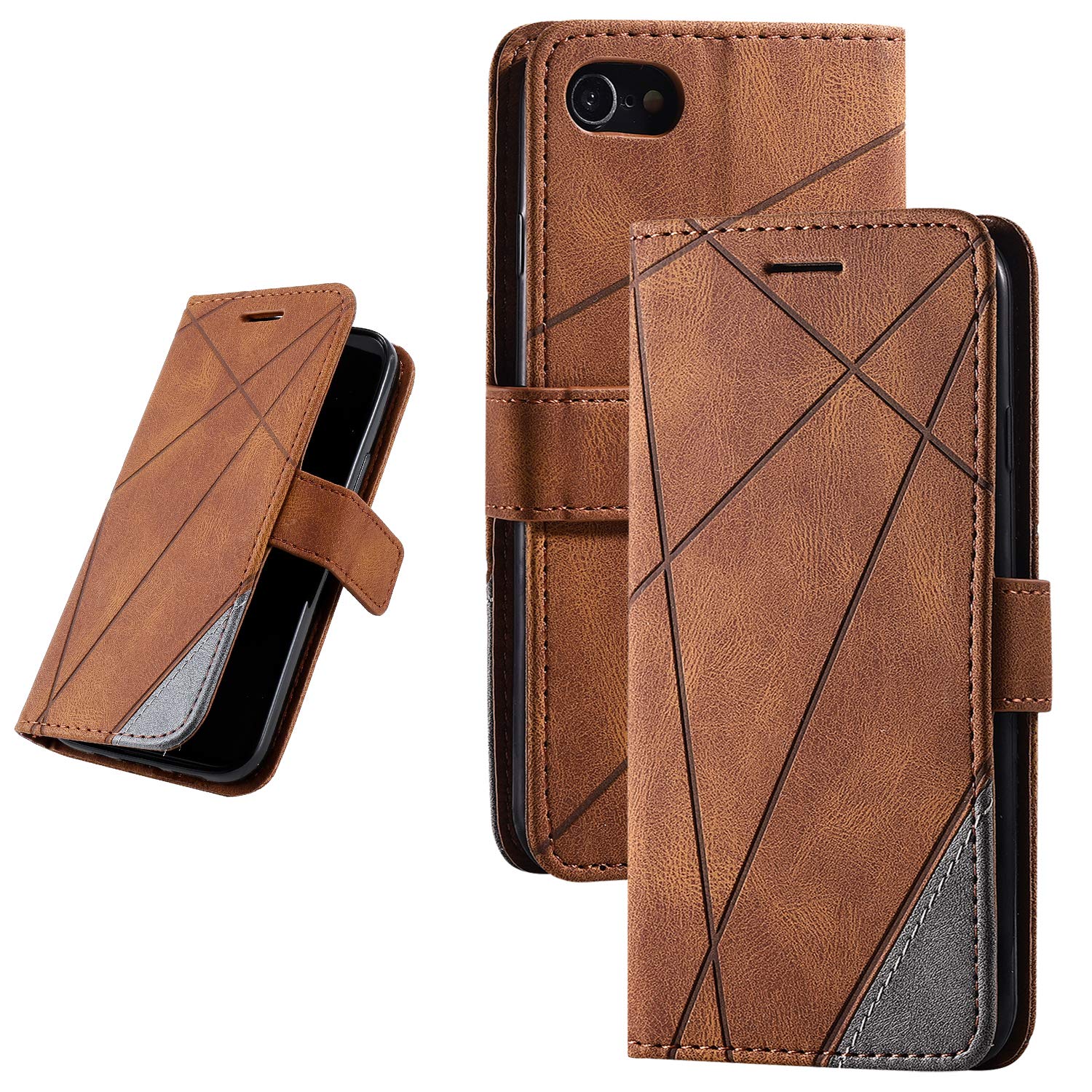 iPhone SE 手帳型ケース(ブラウン)