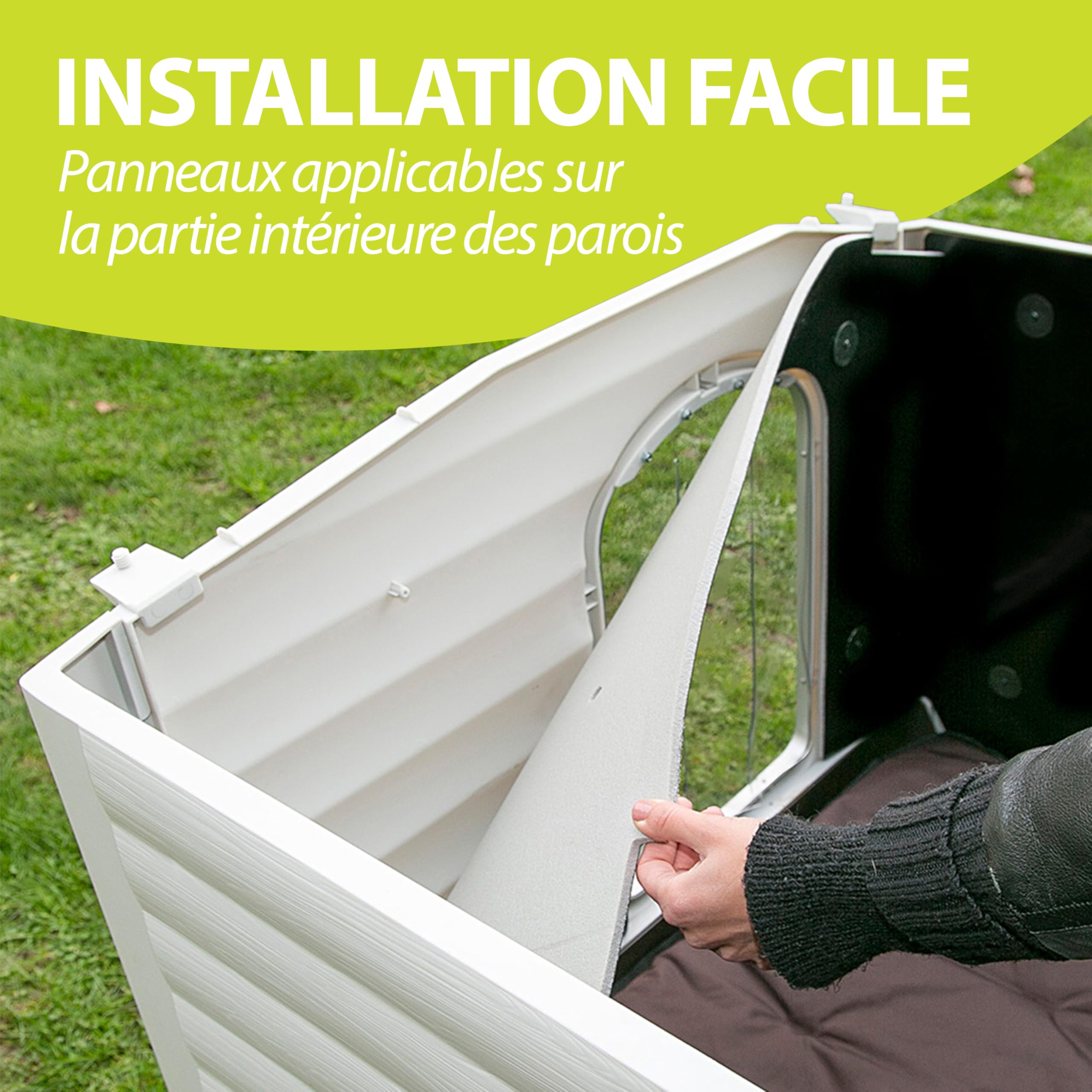 Ferplast Kit Complet de 6 Panneaux Isolants en PVC pour niches Dogvilla 90, Hiver et Eté Aplicables à l'Intérieur du Chenil, 74 x 57 x h 9 cm