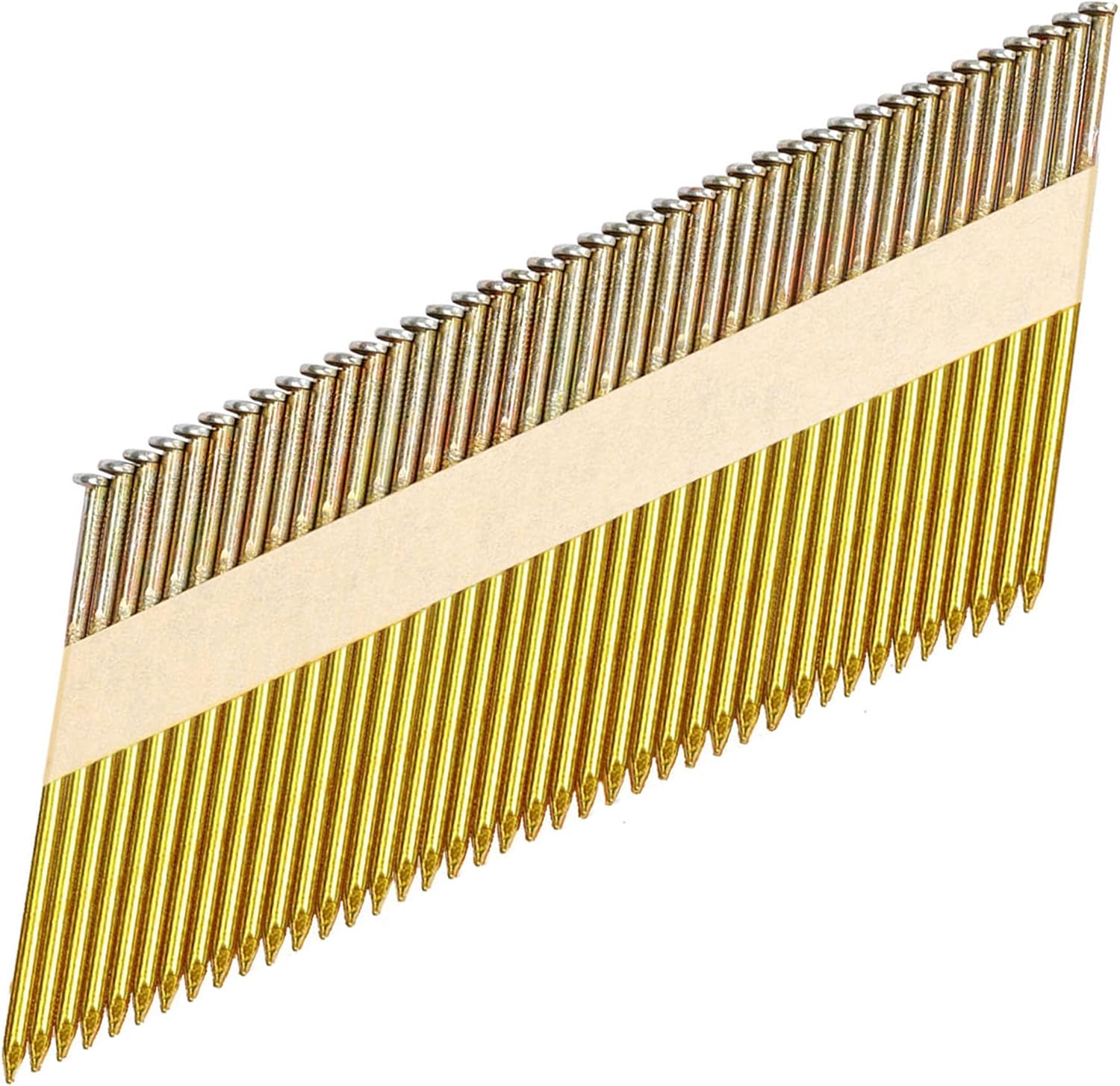 34°Framing Nails,D Head Nail Pack,Galvanized Paper Tape Strip Nails,Smooth Shank,for 30 to 34 Degree Framing Nailer(3-1/2":1000PCS)