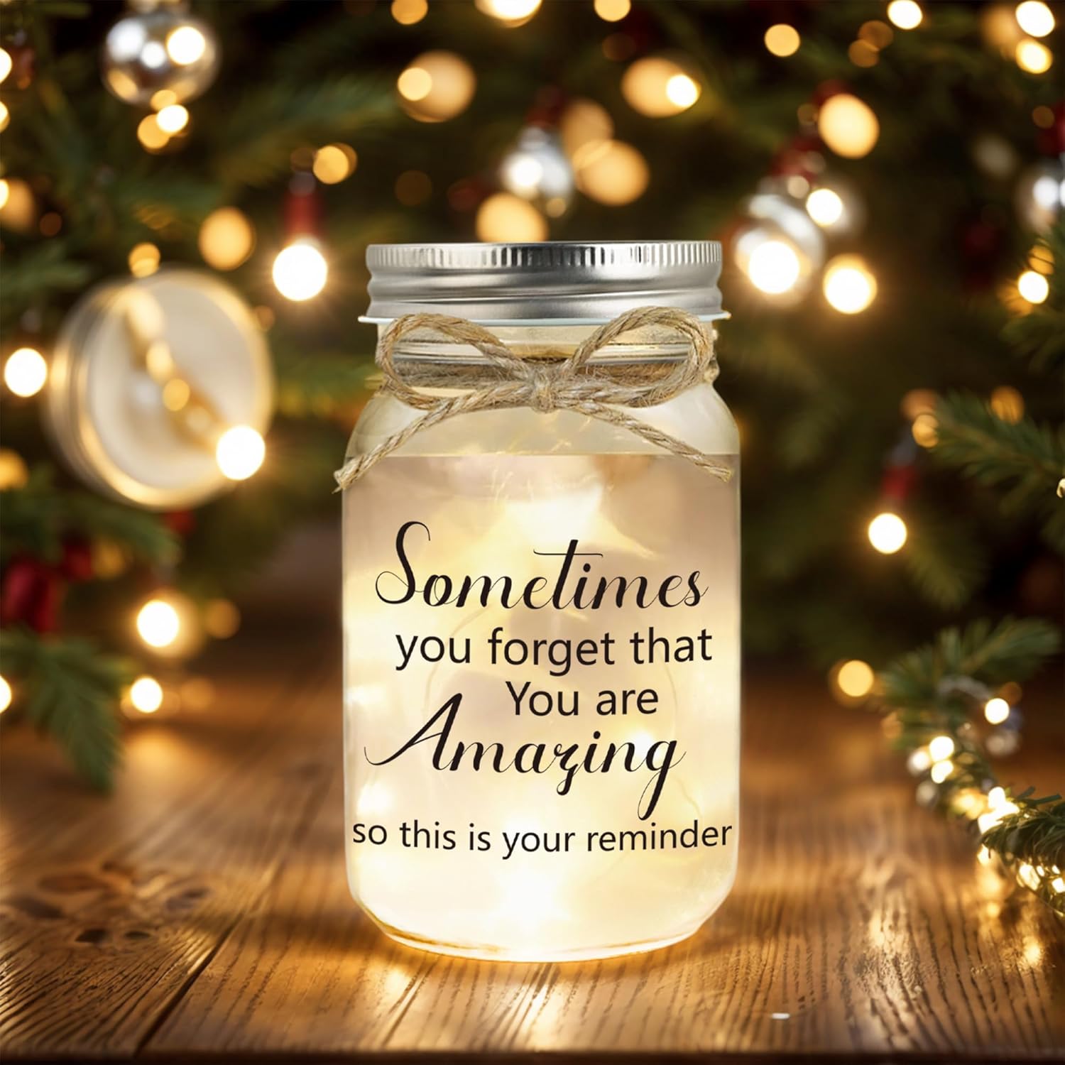Inspirational Gift Ideas - Mason Jar Night Lights, Thank You Gifts for Women Men Friends, Thank You Christmas Gift for Women Friendship Graduation Employee Coworkers - Image 4