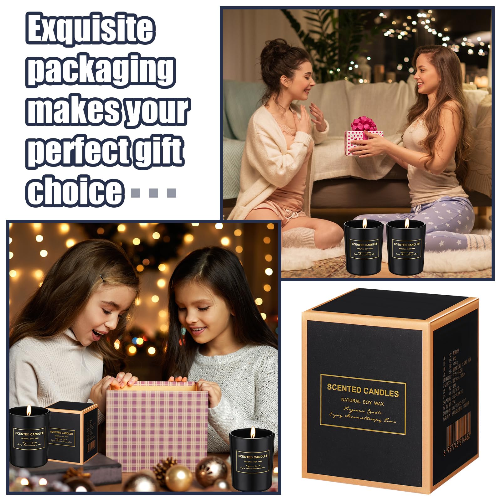 MTLEE 12 candele profumate per la casa, set regalo per donne, barattolo per aromaterapia a lunga durata, candele in cera di soia per compleanno, insegnante, Ringraziamento, anniversario