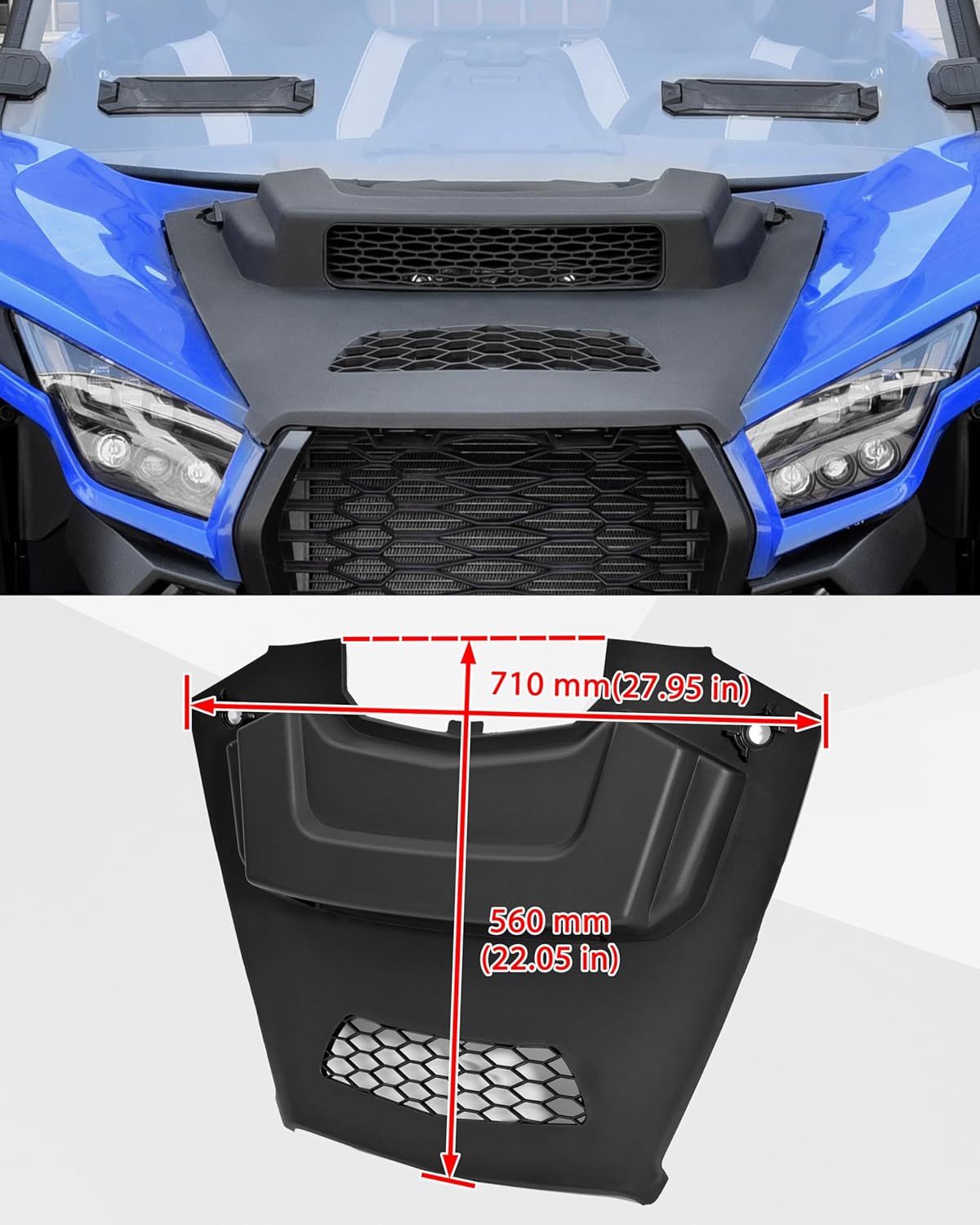 SAUTVS Sport Hood Scoop Kit for Kawasaki Teryx KRX 1000 20-25, Turbo Hood Scoop with Mesh Grill for Kawasaki Teryx KRX KRX4 1000 2020-2025 Accessories
