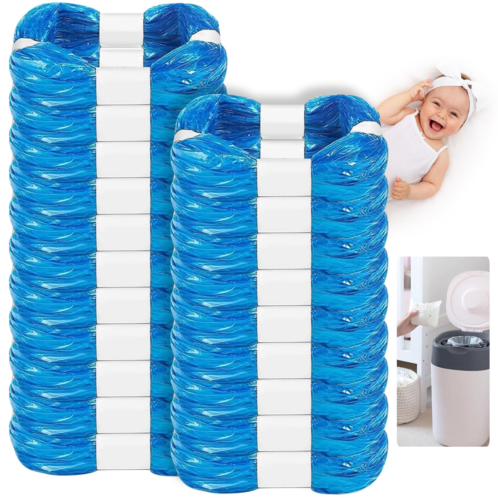 YSWOVUO 20 Pezzi Ricarica Mangiapannolini, Sacchetti Mangiapannolini Compatibile con Maialino Foppapedretti Angelcare Tommee Tippee Twist & Click Simplee Tec Litter Locker