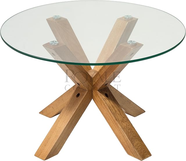 Milano Range Solid Oak Glass Coffee Dining Table Lamp End Living room Furniture (Coffee Table)
