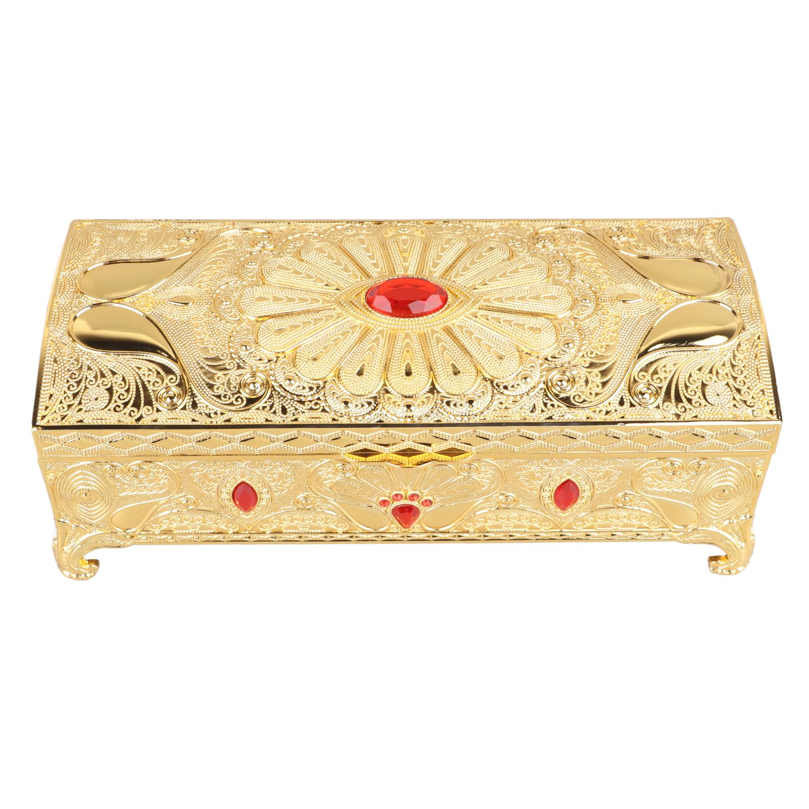 Coffre à Bijoux Style Petite Malle Ancienne - Intérieur Rouge, élégant Et Vintage