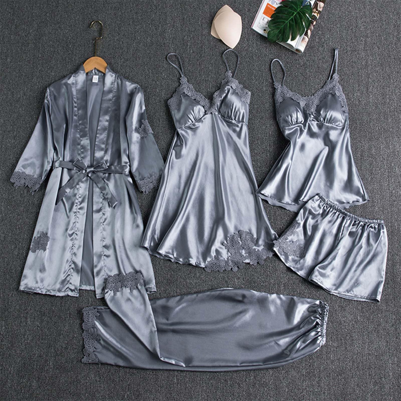 Conjunto de Cinco Piezas de Ropa Interior Sexy y Sensual de la Chica del camisón Bingsi